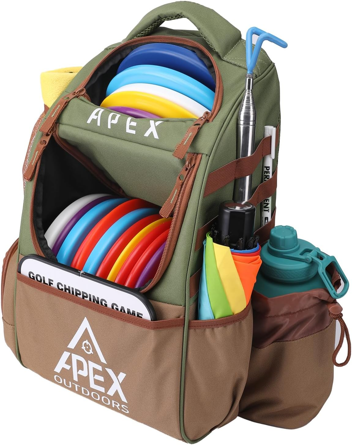 Disc Golf Bag, Large Disc Golf Backpack Holds over 21 Discs, Durable & Lightweight with Multiple Storage Pockets
