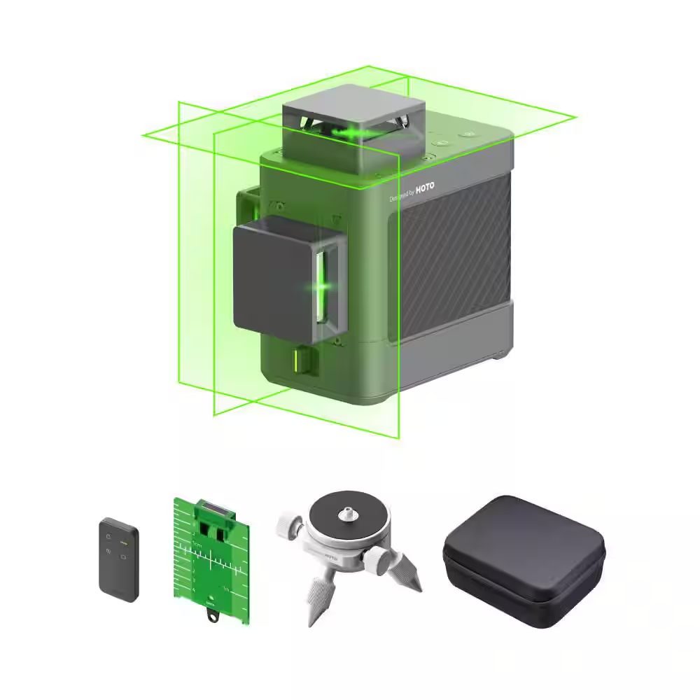 50 Ft. 3-Plane Laser Level 3 X 360° Self Leveling 12 Cross-Line Alignment Leveler with Remote Controller and Mini Tripod