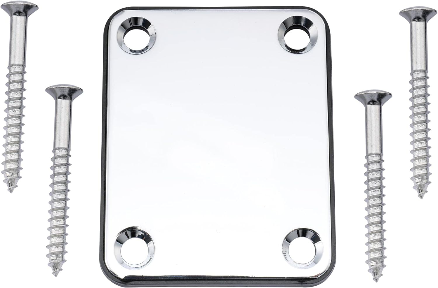 Metal Guitar Neck Plate for Fender Strat Tele Style Electric Guitar or Bass,Chrome
