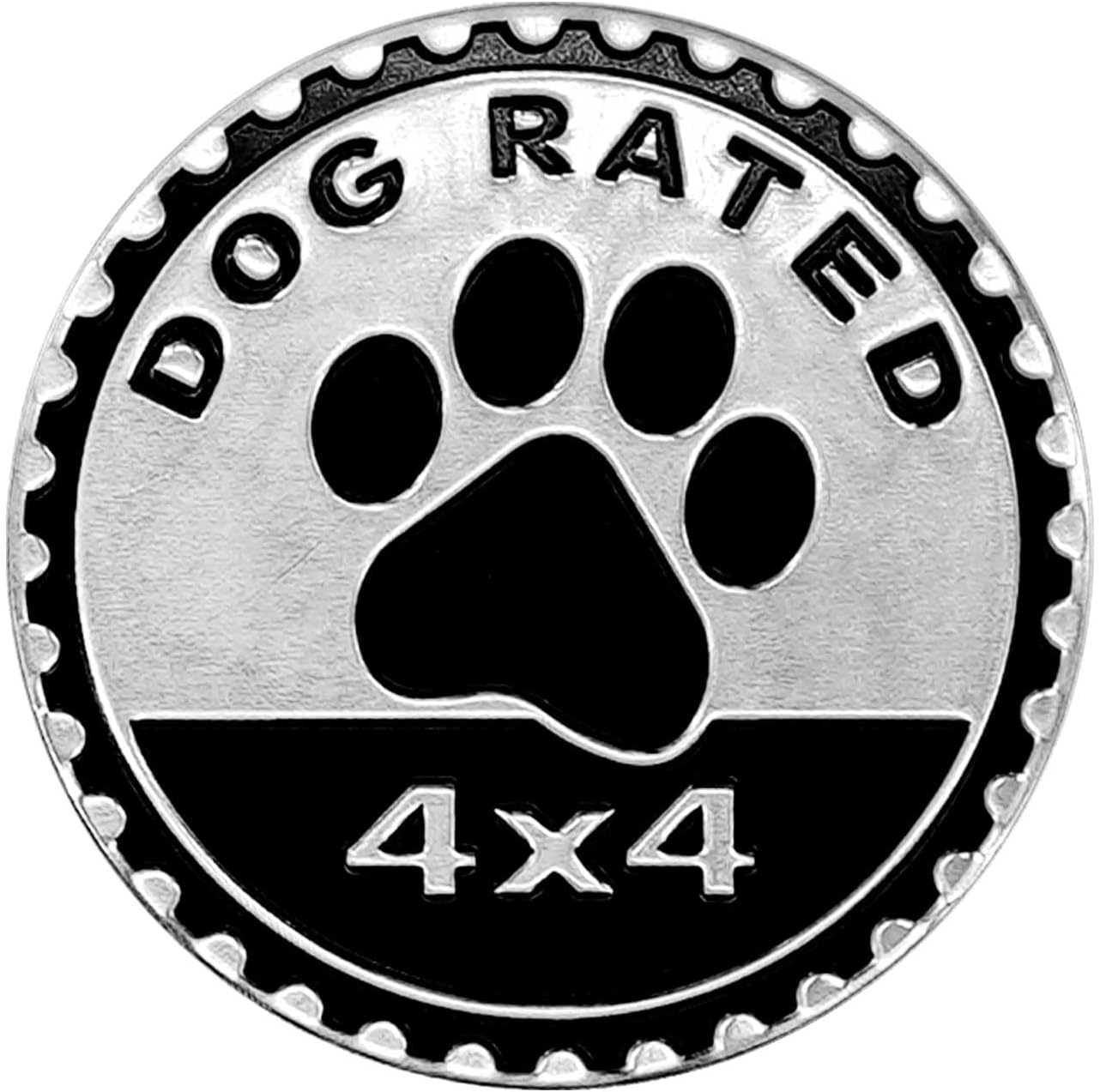 Dogs Badge Rated Car Emblem, 4 X 4 Metal Automotive Badge 3D Metal Car Badges Emblems round Emblem Decals Car Badge Decals Stickers Compatible with Jeep Wrangler Vehicles Trucks SUV