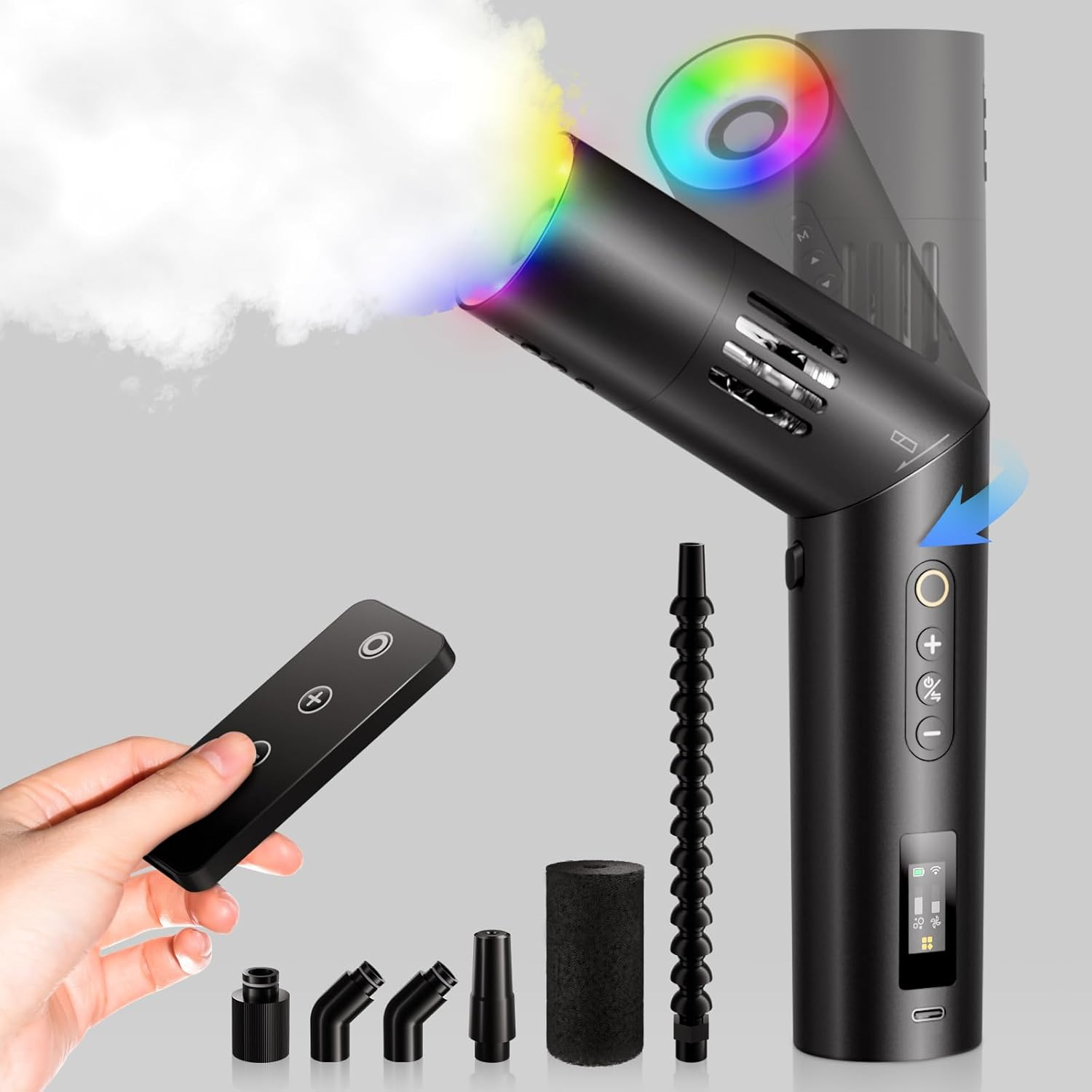 CF5 Portable Fog Machine, 40W Mini Handheld Smoke Machine for Photography with Remote Control, Small Fogger for Halloween Party Cosplay, Rechargeable Fog Machine