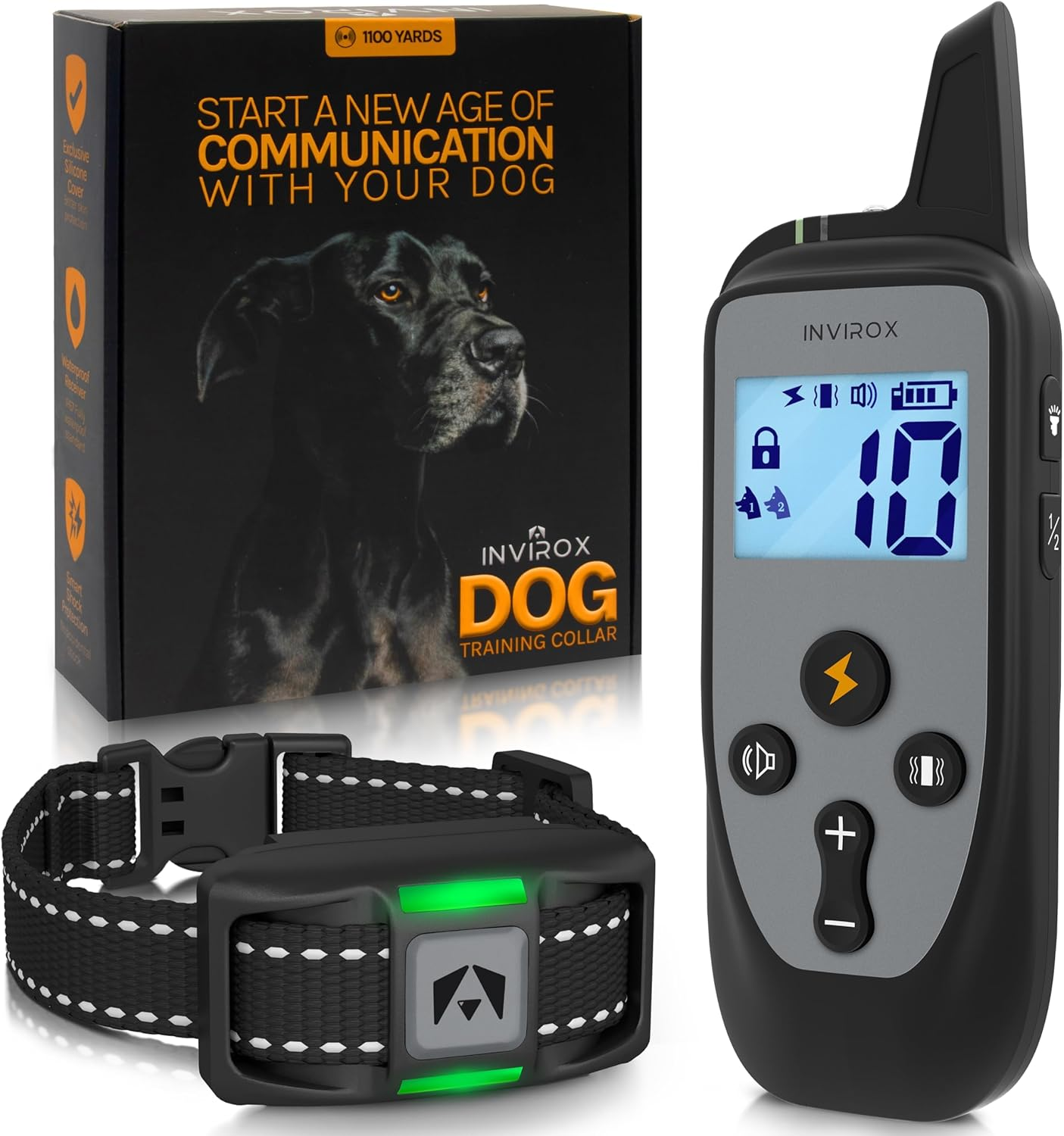 Dog Training Collar [2025 Edition] 123 Levels 1100Yd Range E Collar for Dogs Training 100% Waterproof Rechargeable, Dog Shock Collar with Remote Control