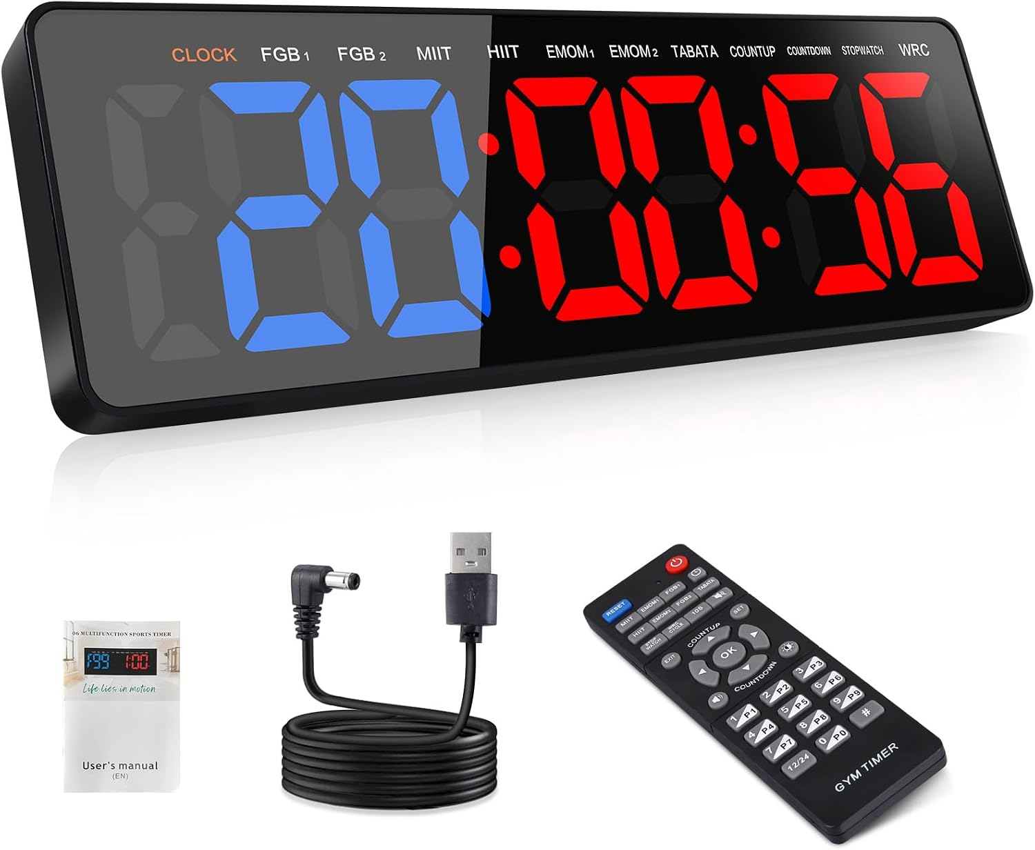 Anexer 16.5 Gym Timer, Gym Clock with Stopwatch, Count Down/Up, Stopwatch,