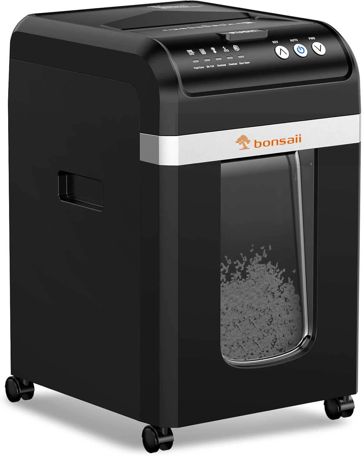 200-Sheet Auto Feed Paper Shredder, 60 Minutes Nonstop Heavy Duty Shredders, 8.1 Gallon Large Bin Office Document Shredder, Micro-Cut/High Security P-4 Commercial Grade Shredder (C283-A)