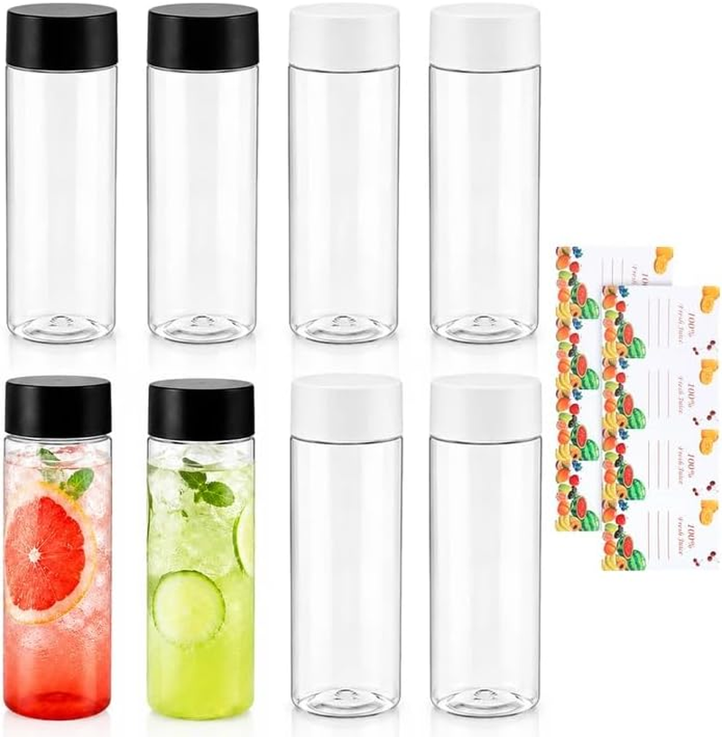 8 Pack 300Ml Juice Bottles with Lids, Reusable Plastic Drink Bottles for Juices