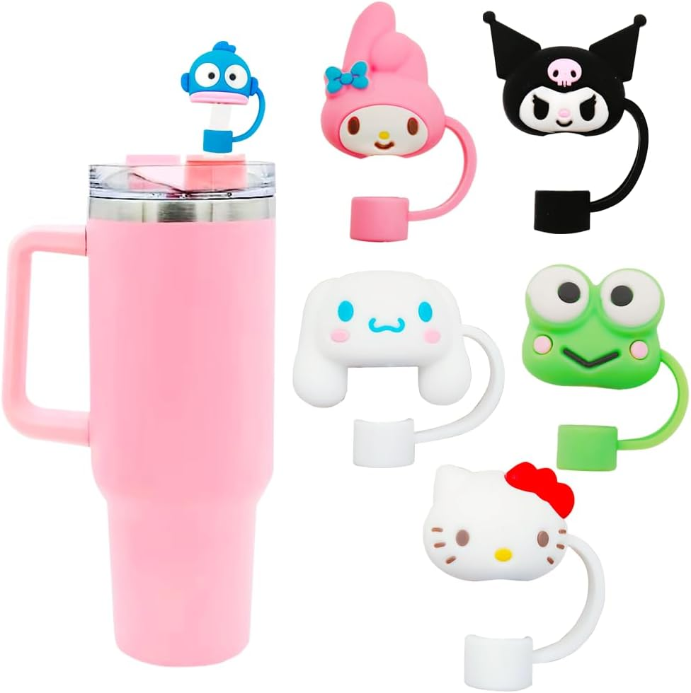 6pcs Kawaii Cute Straw Cover Cap for Stanley Cup, Straw Topper Compatible wit... - Picture 2 of 14
