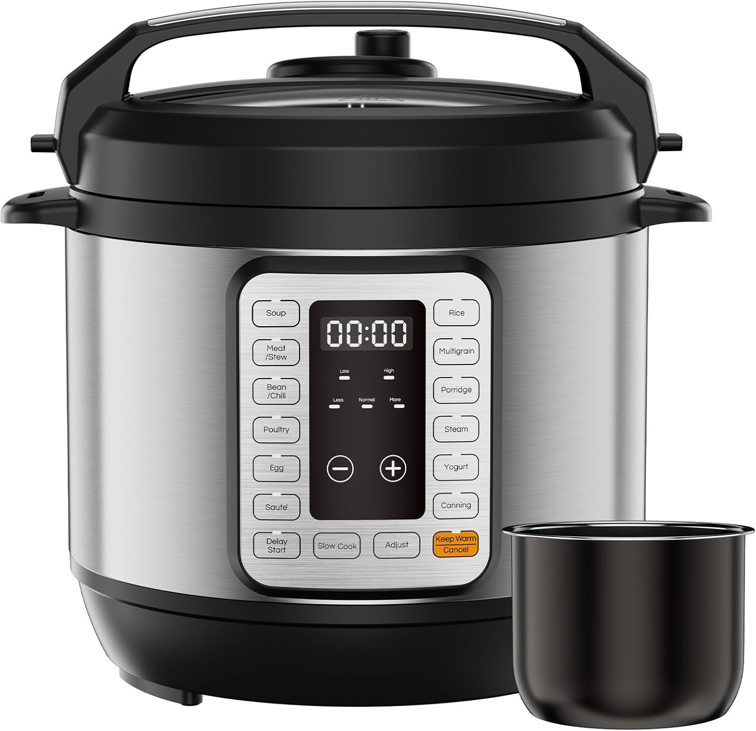 16-In-1 Electric Pressure Cooker, 6QT Programmable Multi Cooker with 12 One-Touch Presets, Soup Steam Yogurt and More, Ceramic Inner Pot Delay Start & Keep Warm, Includes Recipe Guide, Silver