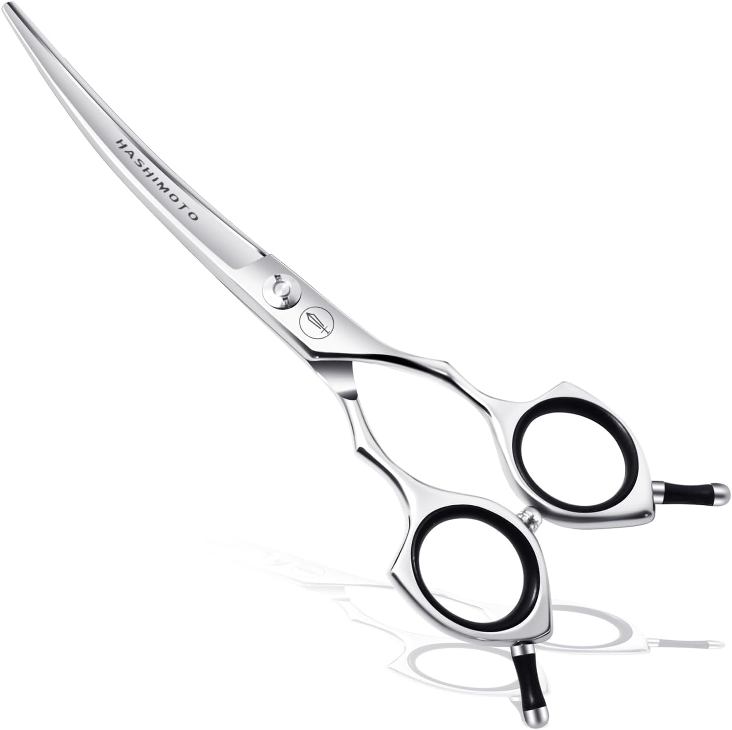 HASHIMOTO Grooming Scissors for Dogs, Curved Shears Dog Grooming Scissors for Large Hands, 6.5 Inch, 30 Degree of Curved Blade, Light Weight.