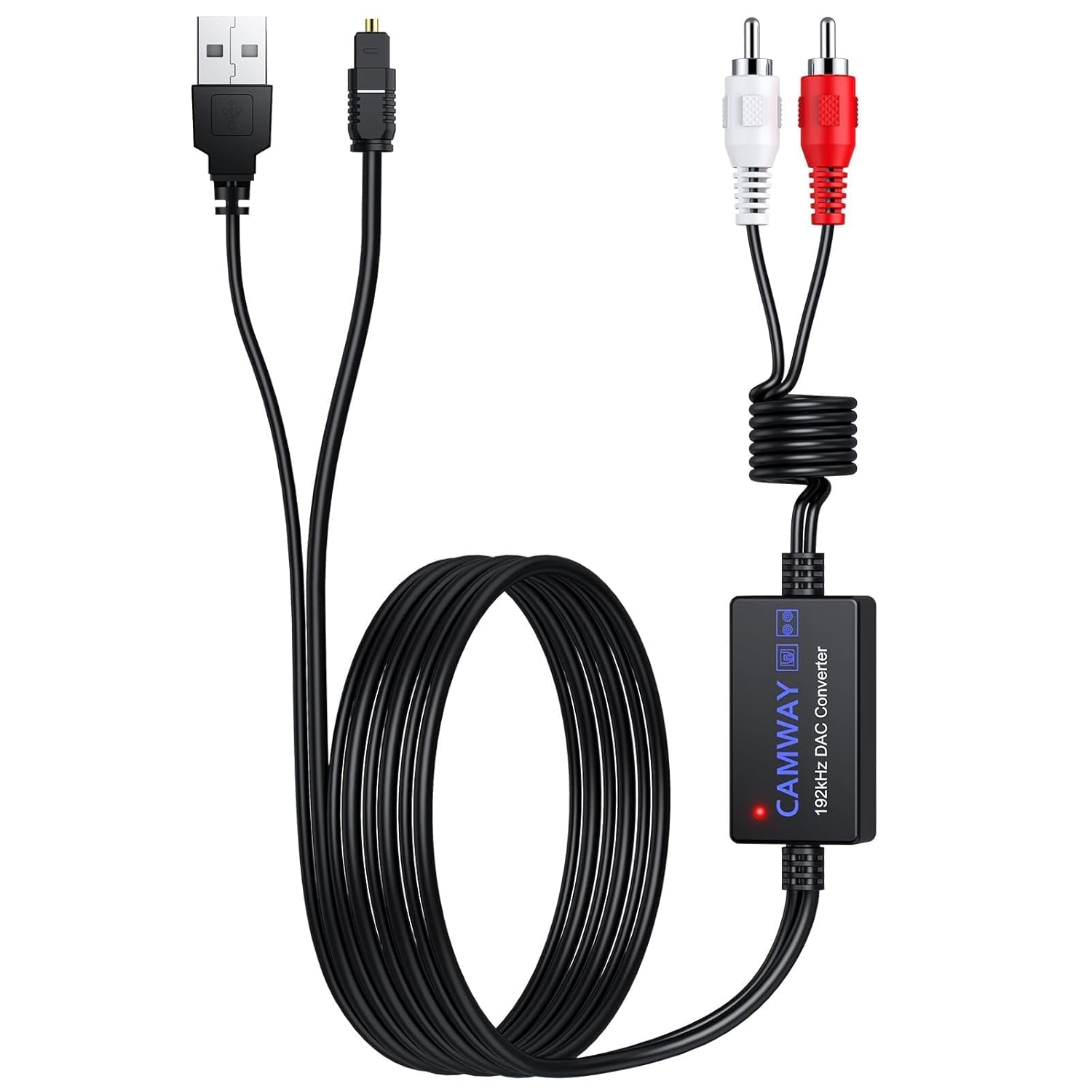 CAMWAY Digital to Analog Audio Converter,Optical to RCA Converter,Spdif to Rca,1