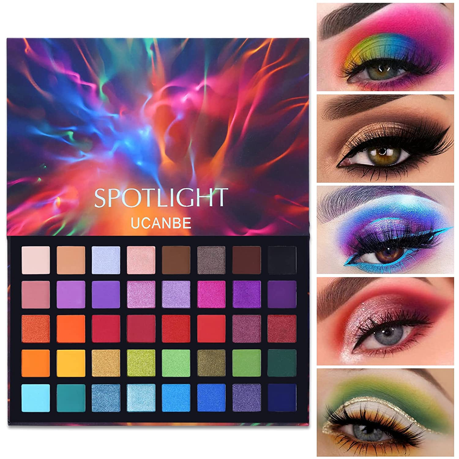UCANBE Spotlight 40 Color Eyeshadow Palette Matte Shimmer Waterproof Pigmented