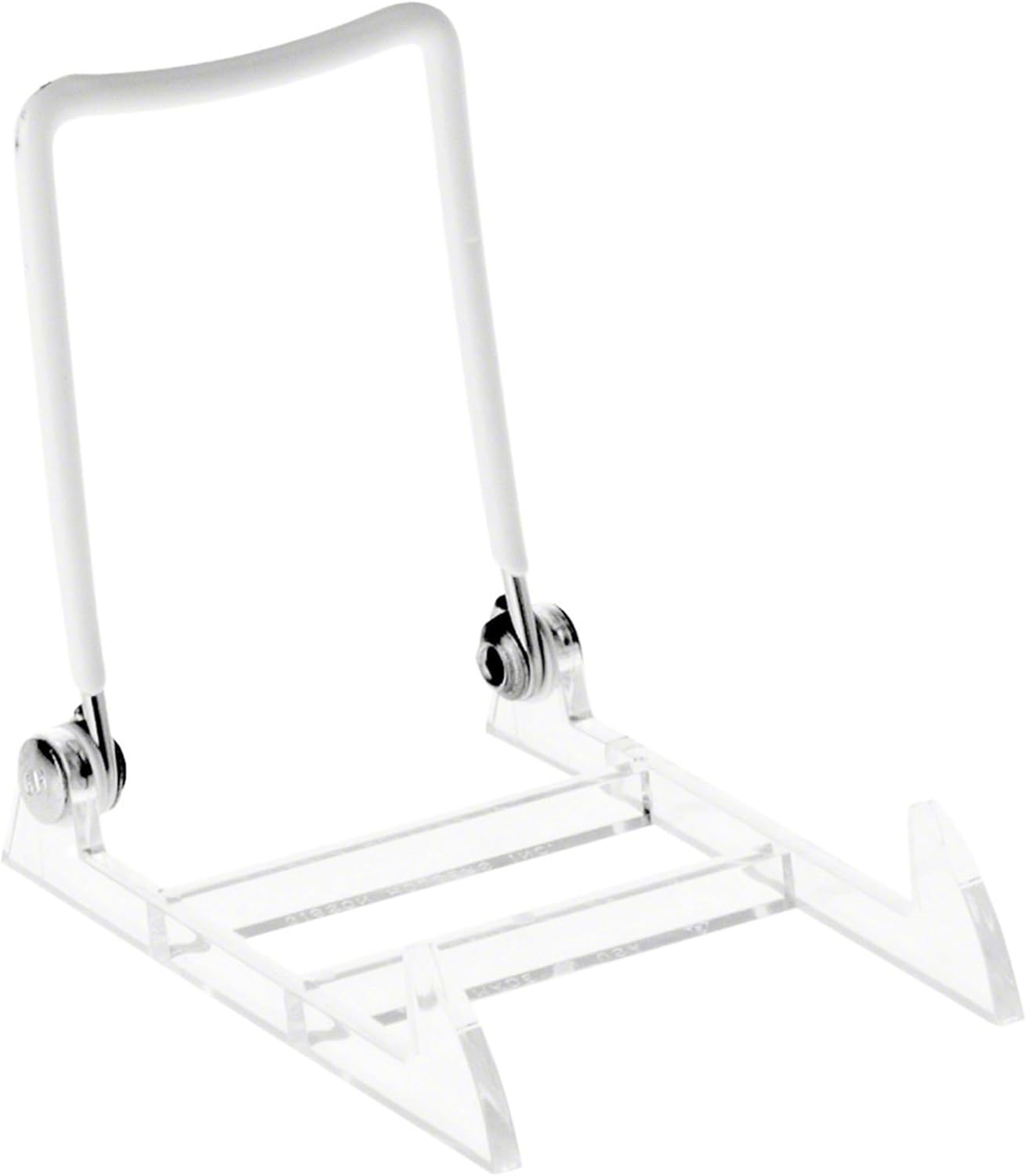 1PL Adjustable White Wire and Clear Acrylic Display Easel, 2.75