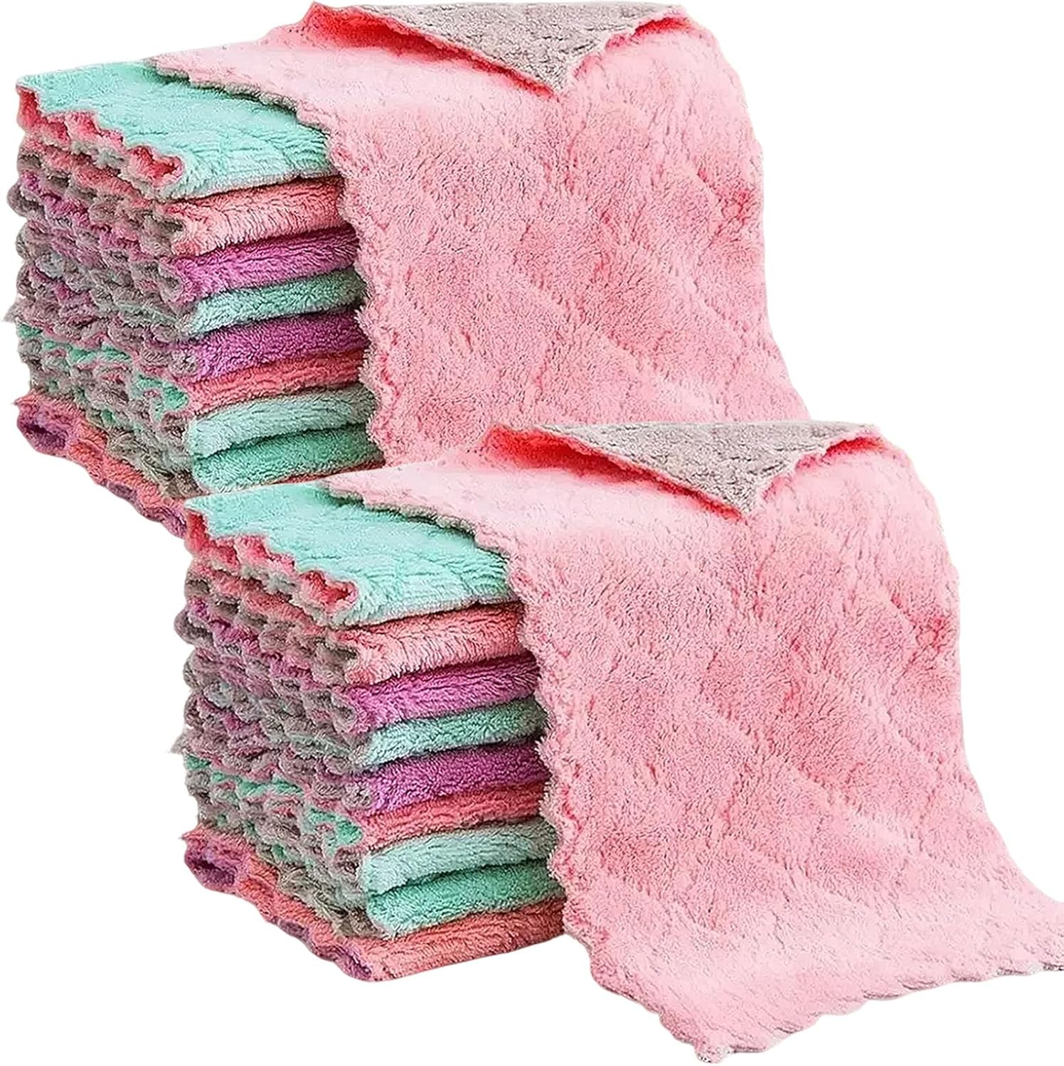 Reusable Microfiber Kitchen Cleaning Cloths – Super Absorbent, Quick-Drying Dish Towels for Kitchen Car Furniture Bowl Tea. 10.6