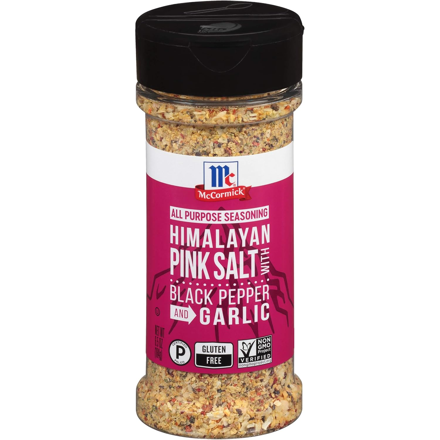 Himalayan Pink Salt with Black Pepper and Garlic All Purpose Seasoning, 6.5 Oz