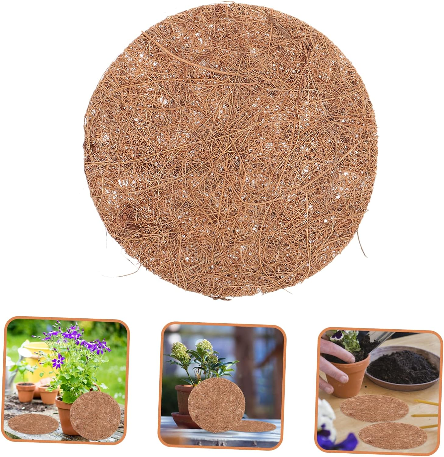 CIYODO 12Pcs Coco Coir Liner for Hanging Baskets Natural Coconut Fiber Basket... - Picture 9 of 12