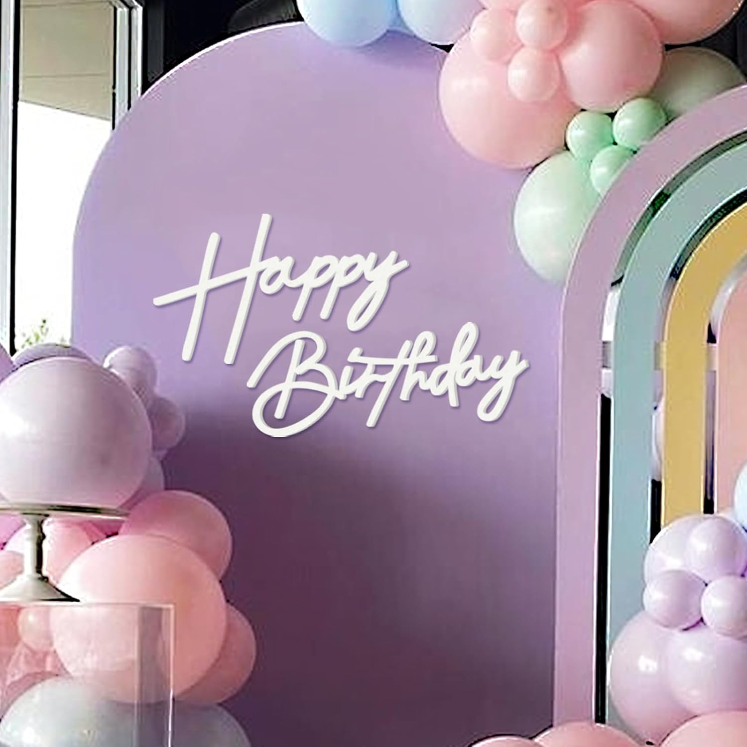 Elegant Felt Happy Birthday Sign for Balloon Arch Backdrop Decorations