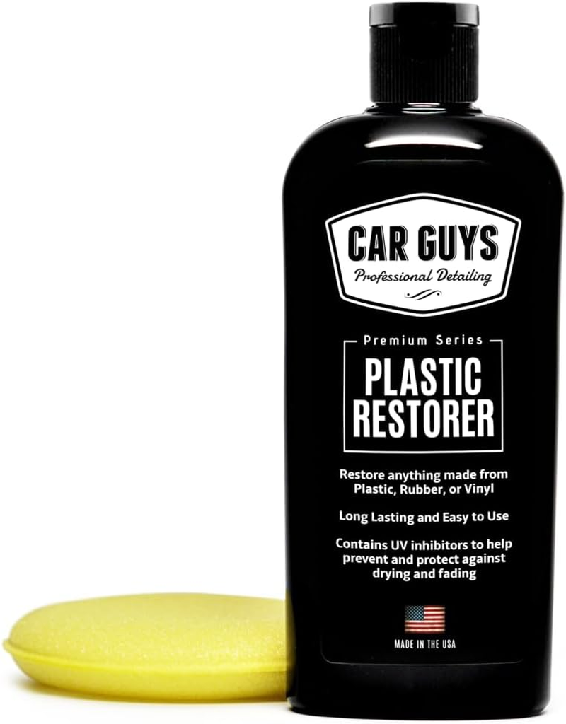 Plastic Restorer | Bring Plastic, Rubber, and Vinyl Back to Life! | User Friendly Trim Restorer | Safe Auto Detailing Supplies | 8 Oz Kit with Foam Applicator