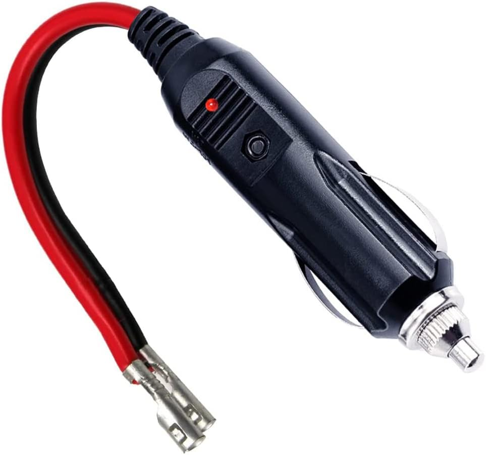 12V 12Volt Fused Replacement Cigarette Lighter Male Plug with Leads - 15Amp  Male