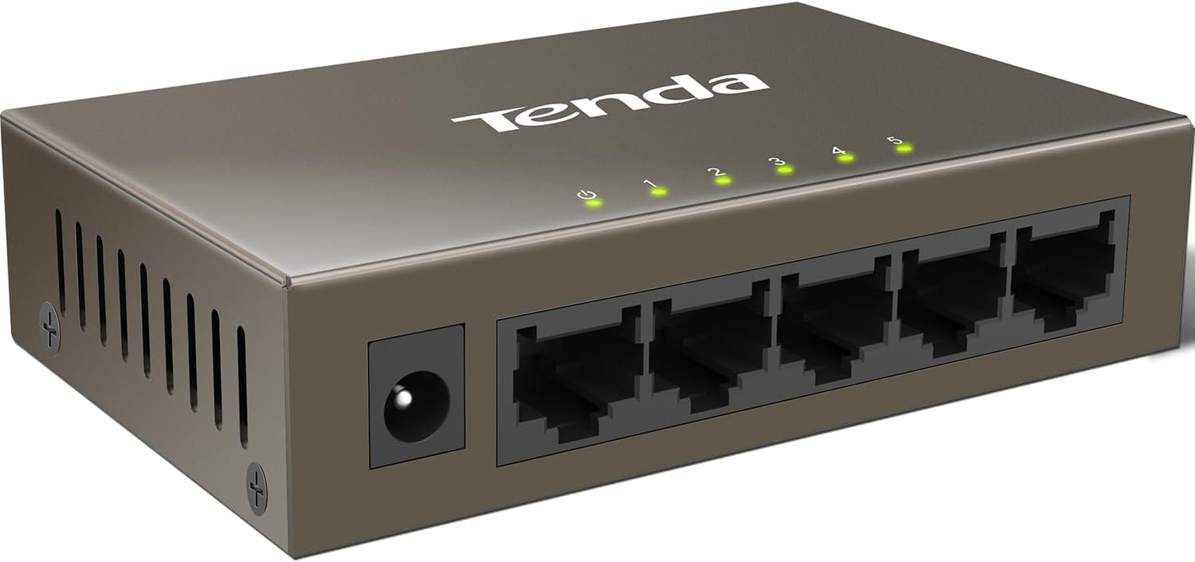 TEF1005D, 5-Port 10/100Mbps Fast Ethernet Unmanaged Switch, Network Hub, Ethernet Splitter, Plug & Play, Fanless Metal Design, Desktop or Wall Mount, Limited Lifetime Protection