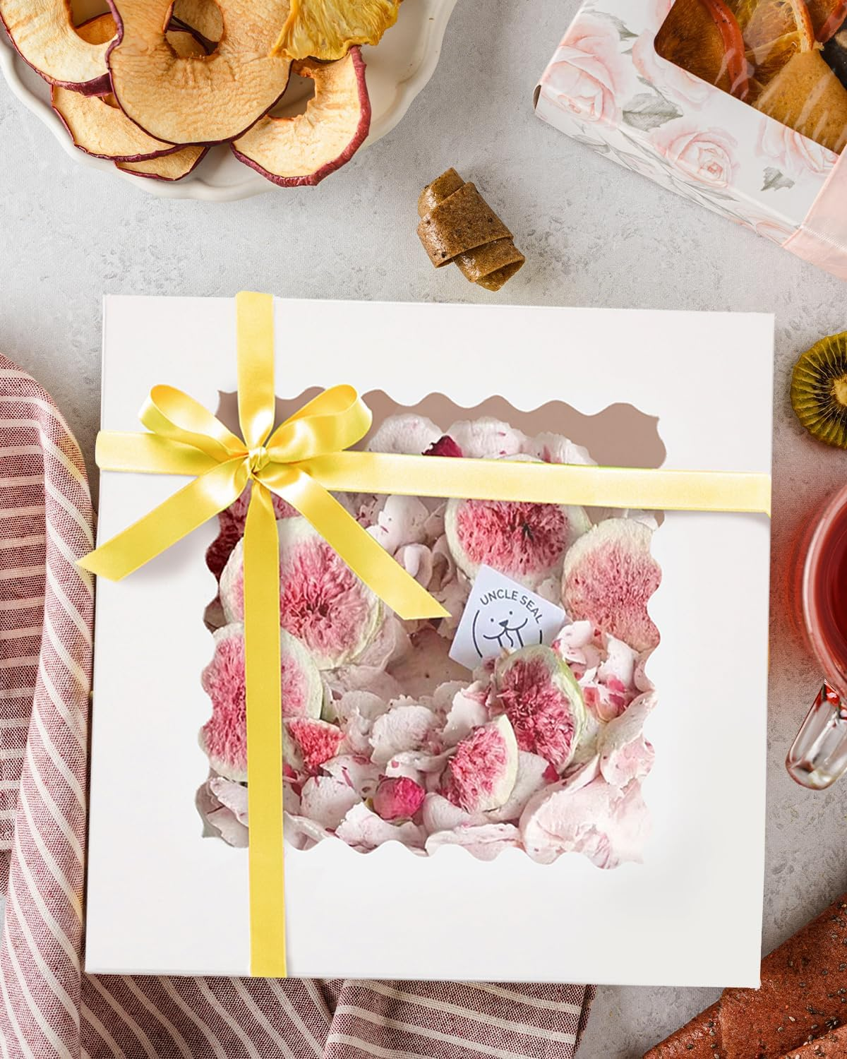 qiqee 10x10x5 Inch Cake Box, 5 Sets White Cake Round Boards & 5 Sets 10 Inch ... - Picture 7 of 15