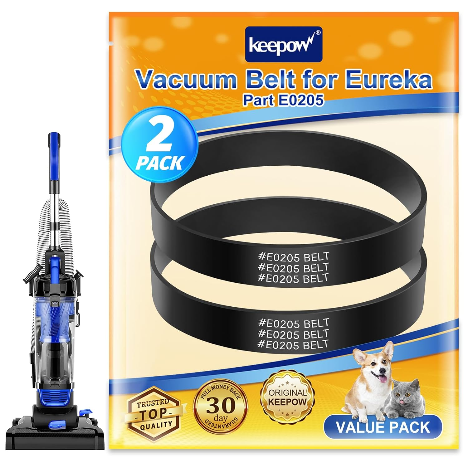 E0205 Vacuum Belt for Eureka Power Speed Vacuum, Replacement Parts