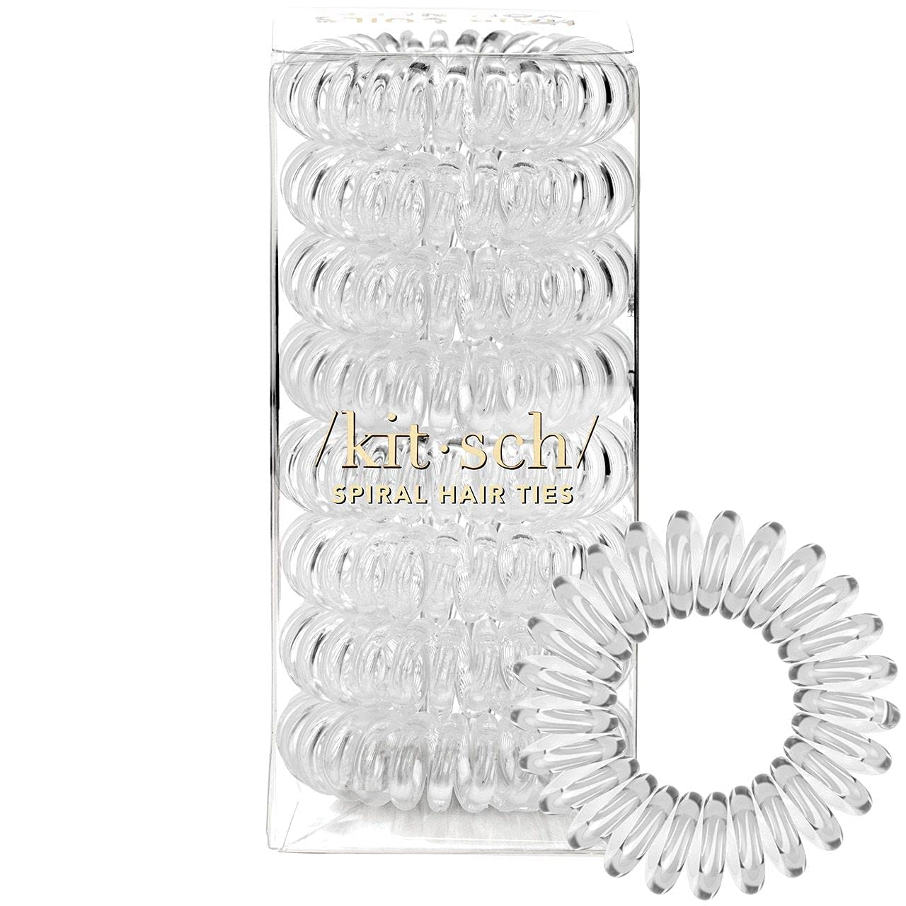 8PCS Clear Creaseless Spiral Hair Ties
