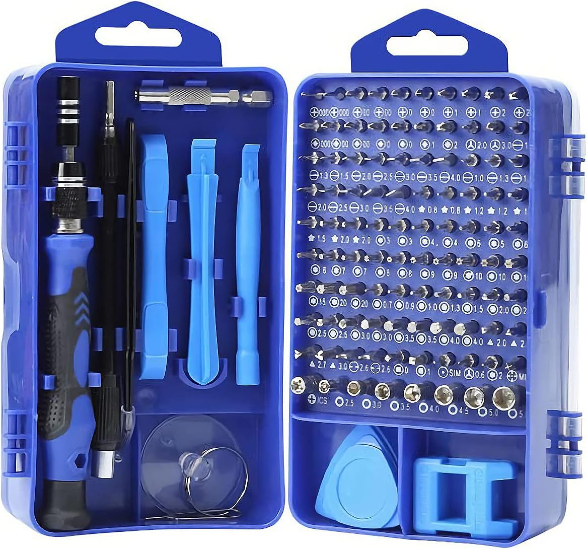 115 in 1 Screwdriver Set, Magnetic DIY Precision Tool Kit for Glasses PC Laptop Mobile Cell Phone Digital Watch ( 115 in 1 Blue)
