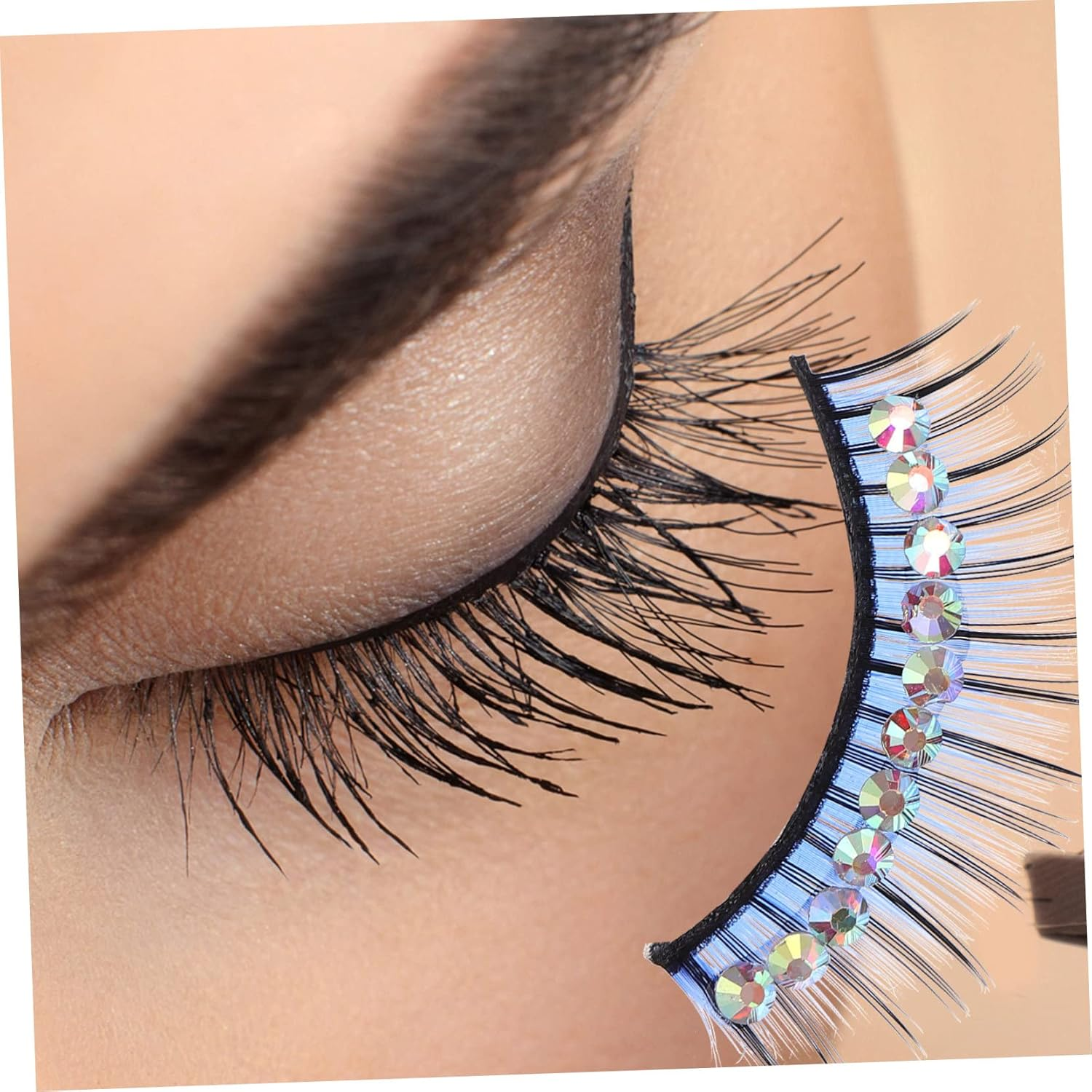 HAPINARY 5 Pairs Diamond False Eyelashes Makeup Eyelashes Color Stickers Fake... - Picture 7 of 13
