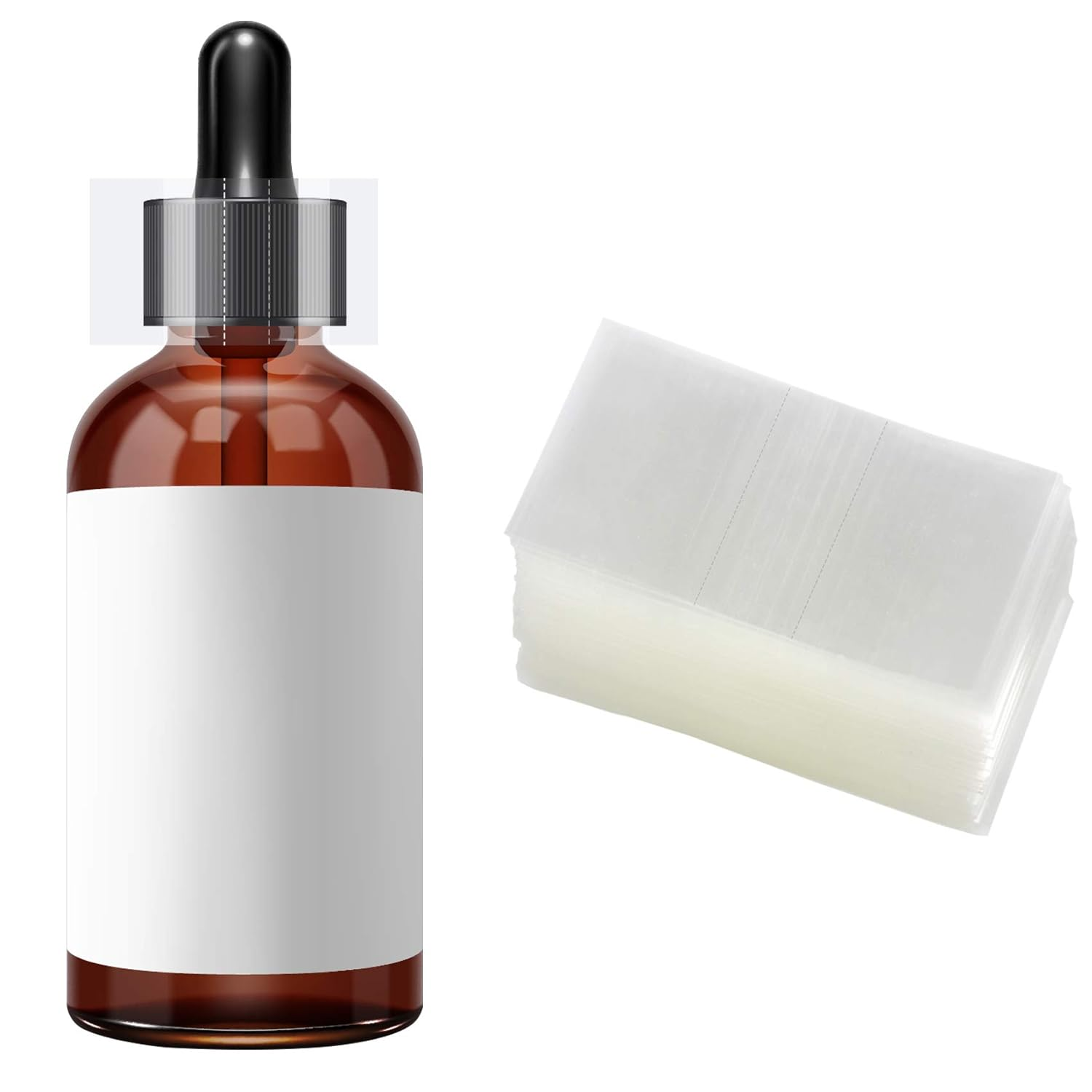 Shrink Bands,45X23Mm 600 Pieces Clear Perforated Heat Shrink Wrap Sealer for Bottles, Jars, Lip Gloss Tubes Fits Cap Diameter 3/4 to 1 Inch, 2 Mil Shrink Wrap Bands