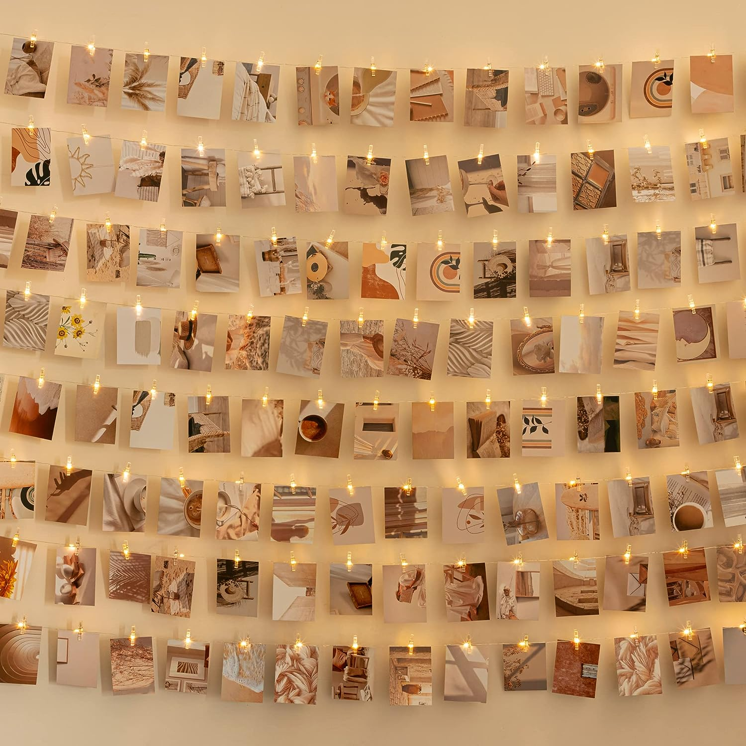 50 LED Photo Clips String Lights with 51 Clear Clips for Dorm Bedroom Christmas