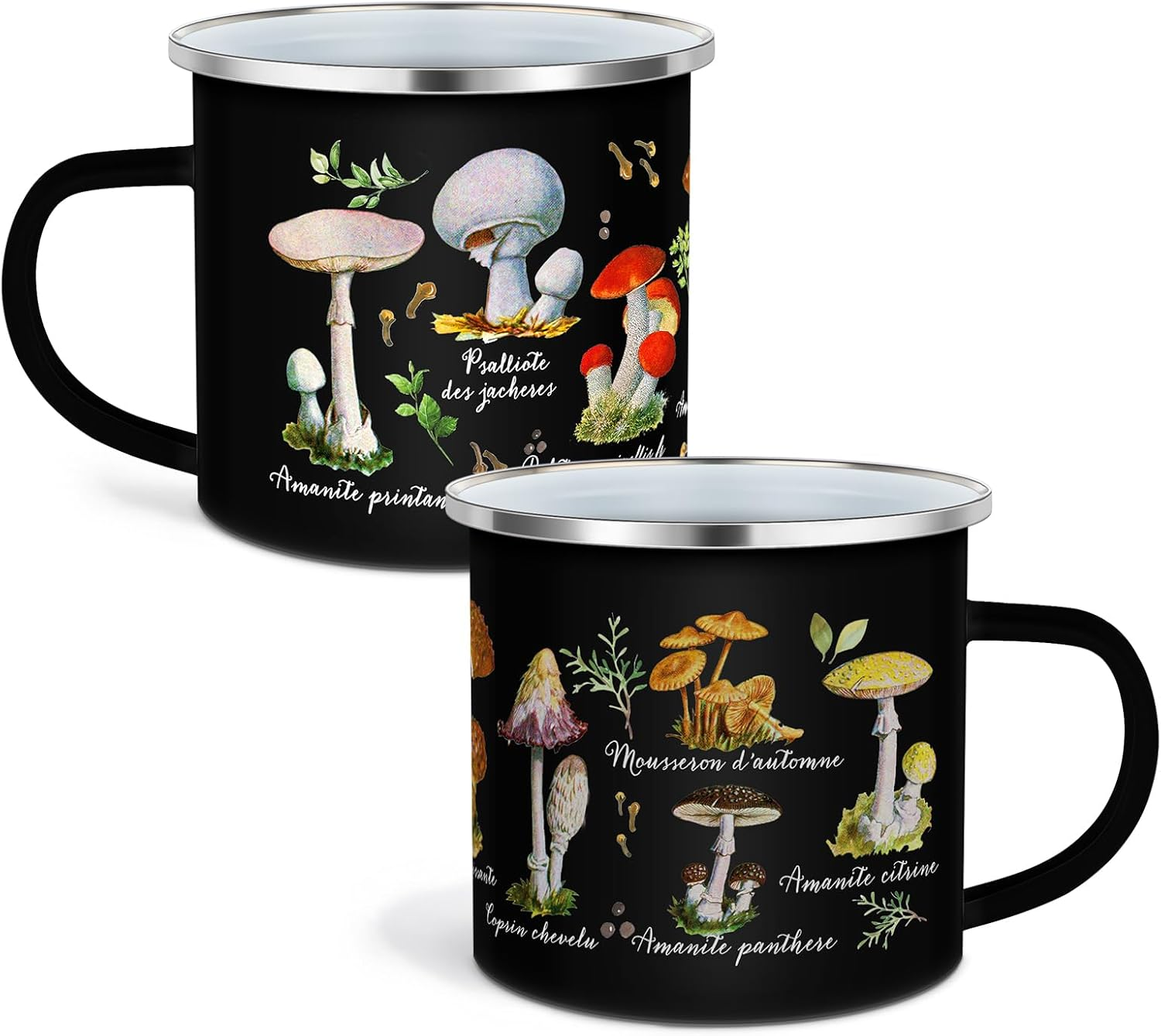 Mushroom Enamel Mug Set 2 Pieces Kawaii Mushroom Cup Mushroom Thank You Gift ... - Picture 2 of 13