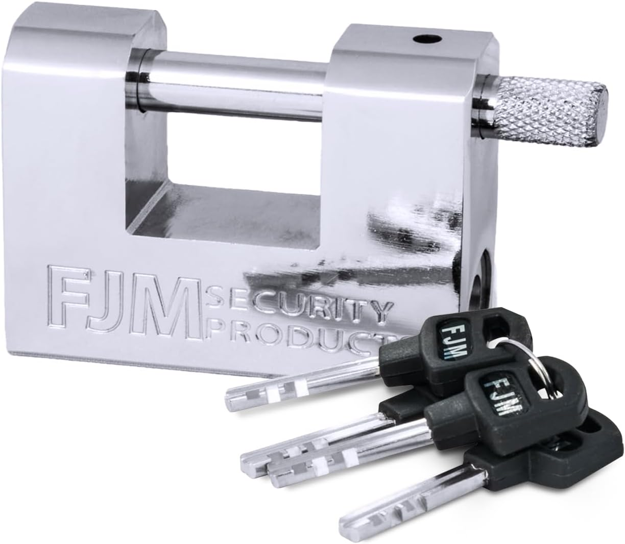 FJM Security Products SPSA60-KD Triple Chrome Plated D-Shaped Security Padlock, Keyed Different, 2-⅜ Inch