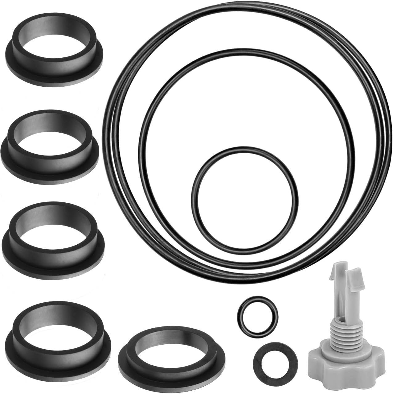Sand Filter Pump Seal Gasket Parts, Replacement Repair Set Compatible with Intex Sand Filter Pumps, Air Release Valve & O-Rings (Black)