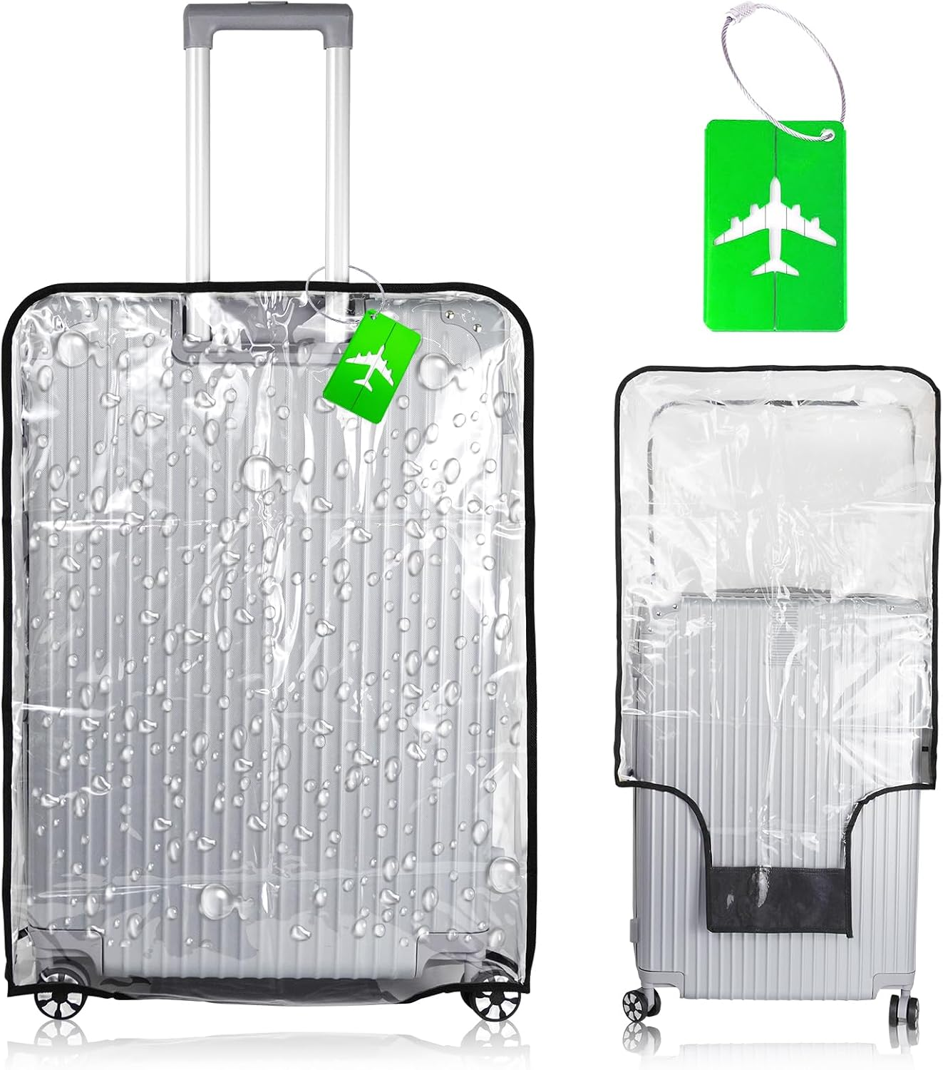 Transparente Kofferschutzhülle, 28-30 Zoll Wasserdichter PVC Koffer Schutzhülle Mit Einem Airline-Etikett, Geeignet Kratzfester Und Staubdichter Koffer Abdeckungen