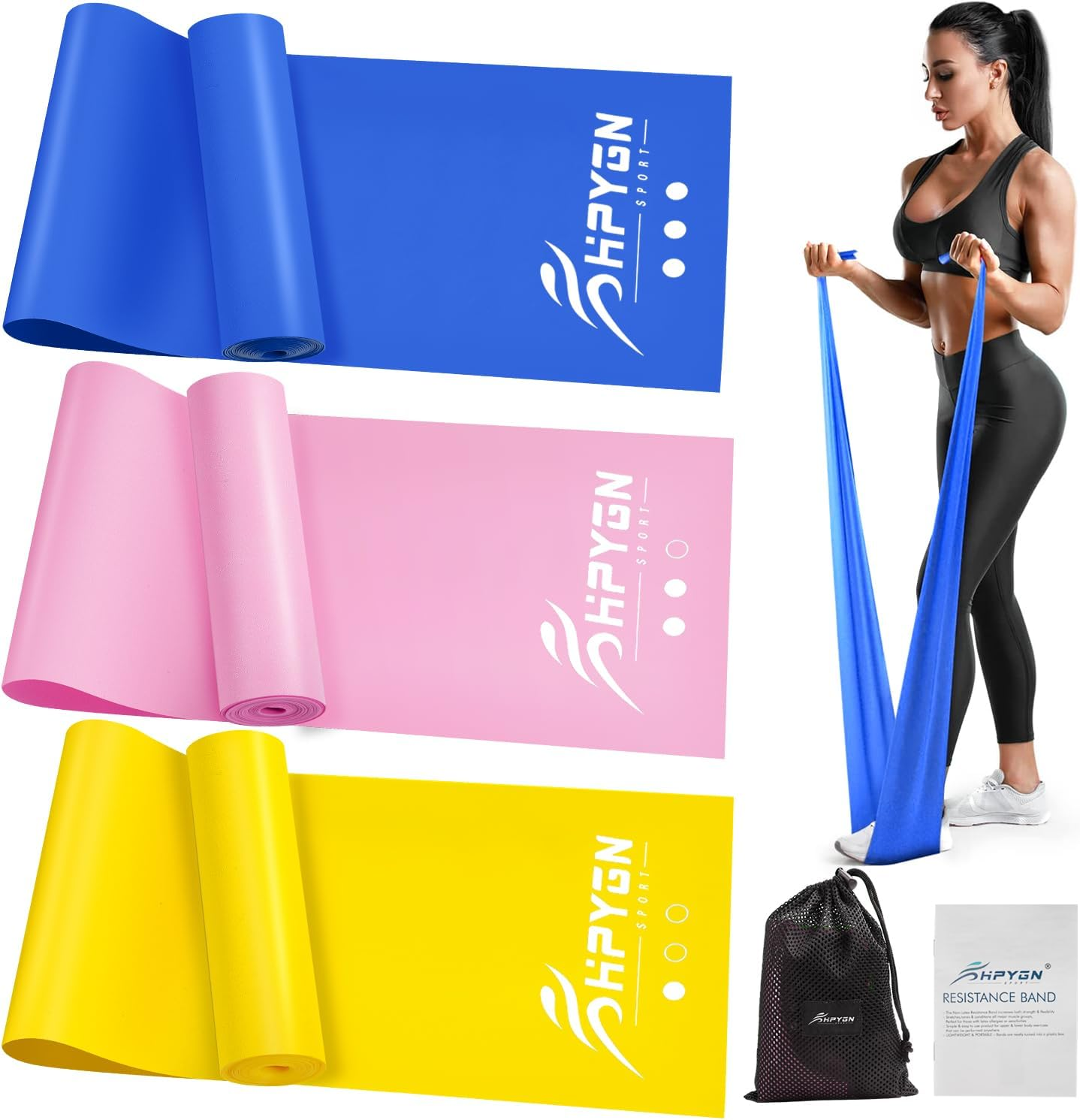 2-Piece Resistance Exercise Bands With Handles - Stretch Bands For Seniors & Home Therapy Workouts