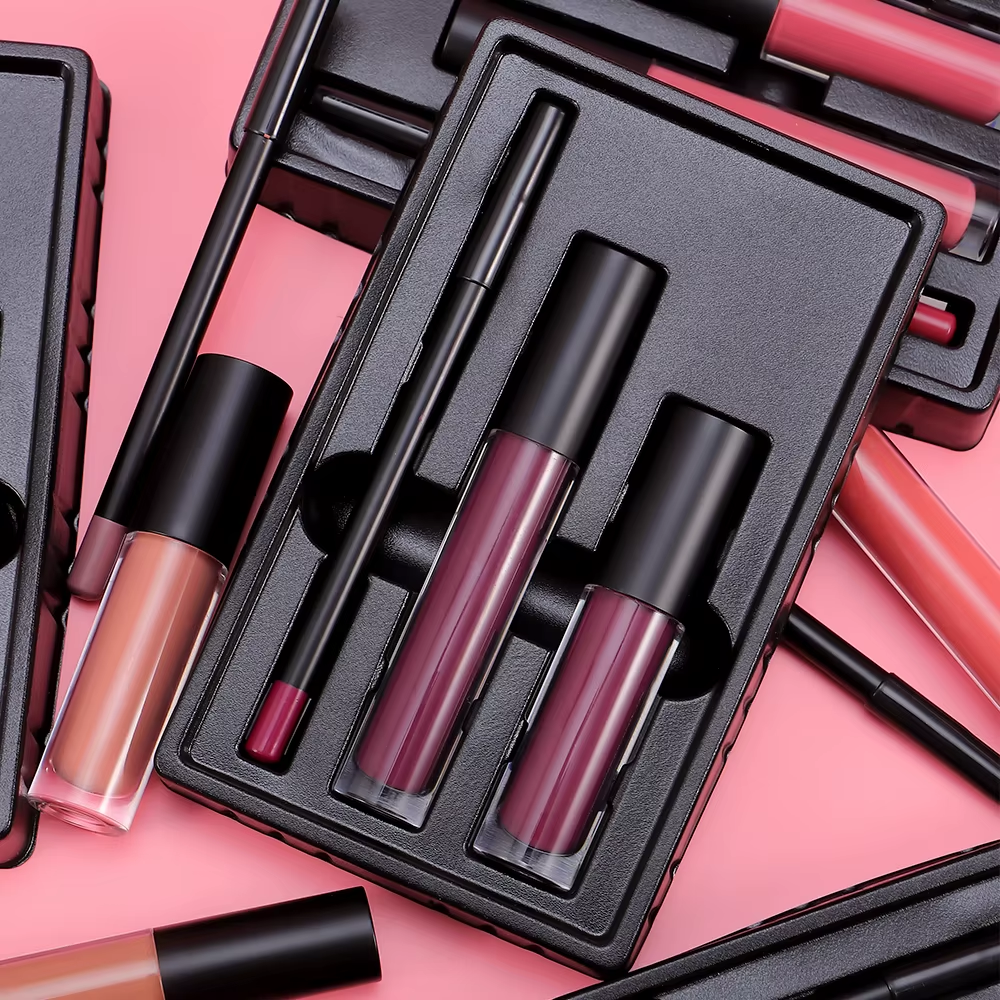 3 in 1 Lipgloss Lipliner Lip Kit Set Private Label Vegan Makeup Waterproof Matte Lipstick Lipliner Lip Gloss Lip Combo Set