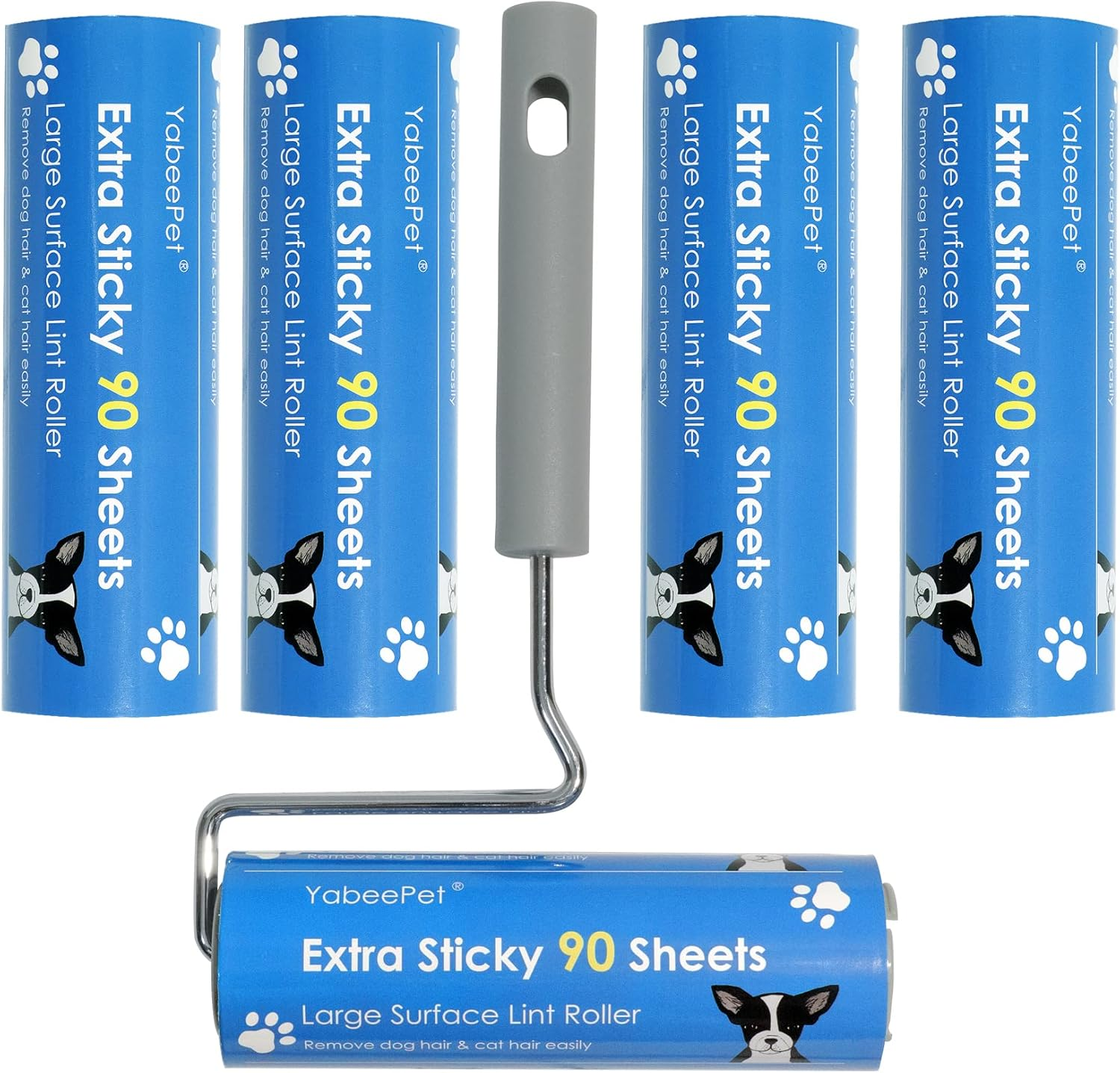 Extreme Sticky Lint Roller, Pet Hair Remover, 90 Sheets, 6.3