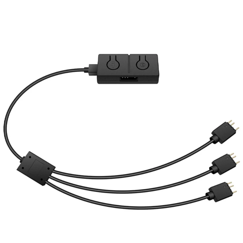 RGB Convertor 3Pin to 4Pin ARGB Light Fan Converter with 3-Way Splitter 5V/3Pin ADD-RGB to 12V/4PIN Adapter Sync 50 Color Modes