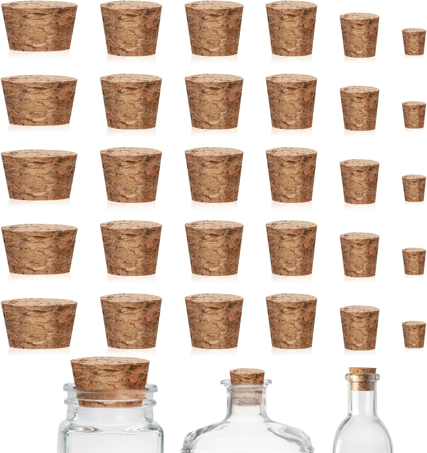 30 tapones de corcho mini tapones conicos para botellas de vino