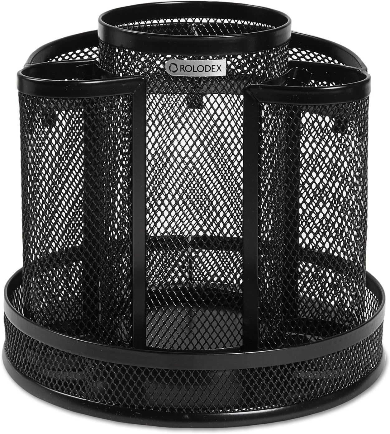 Desk Organizer, Rotating Office Supply Caddy, Mesh, Black (6.5