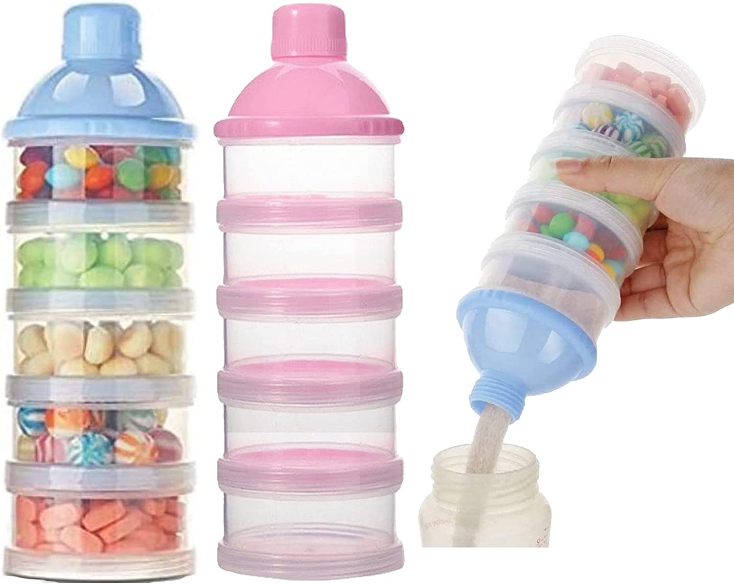 2 PCS 5 Layers Baby Milk Powder Dispenser, Milk Powder Pots, Formula Dispense... - Picture 2 of 4