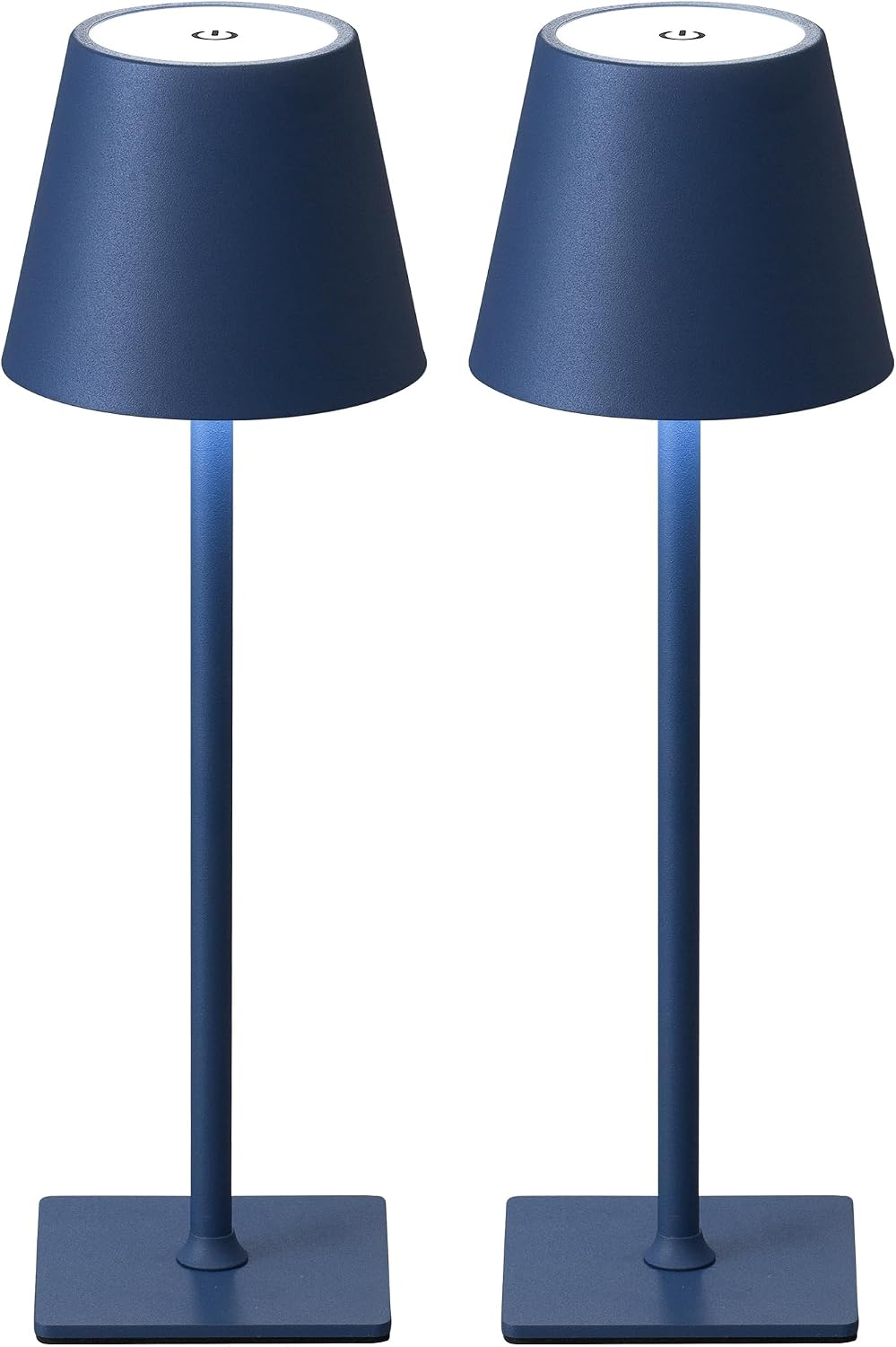 2 Pack Cordless Table Lamp,Portable LED Desk Lamp, 5000Mah Battery Operated, 3 Color Stepless Dimming Up, for Restaurant/Bedroom/Bars/Outdoor Party/Camping/Coffee Shop Night Light(Blue)