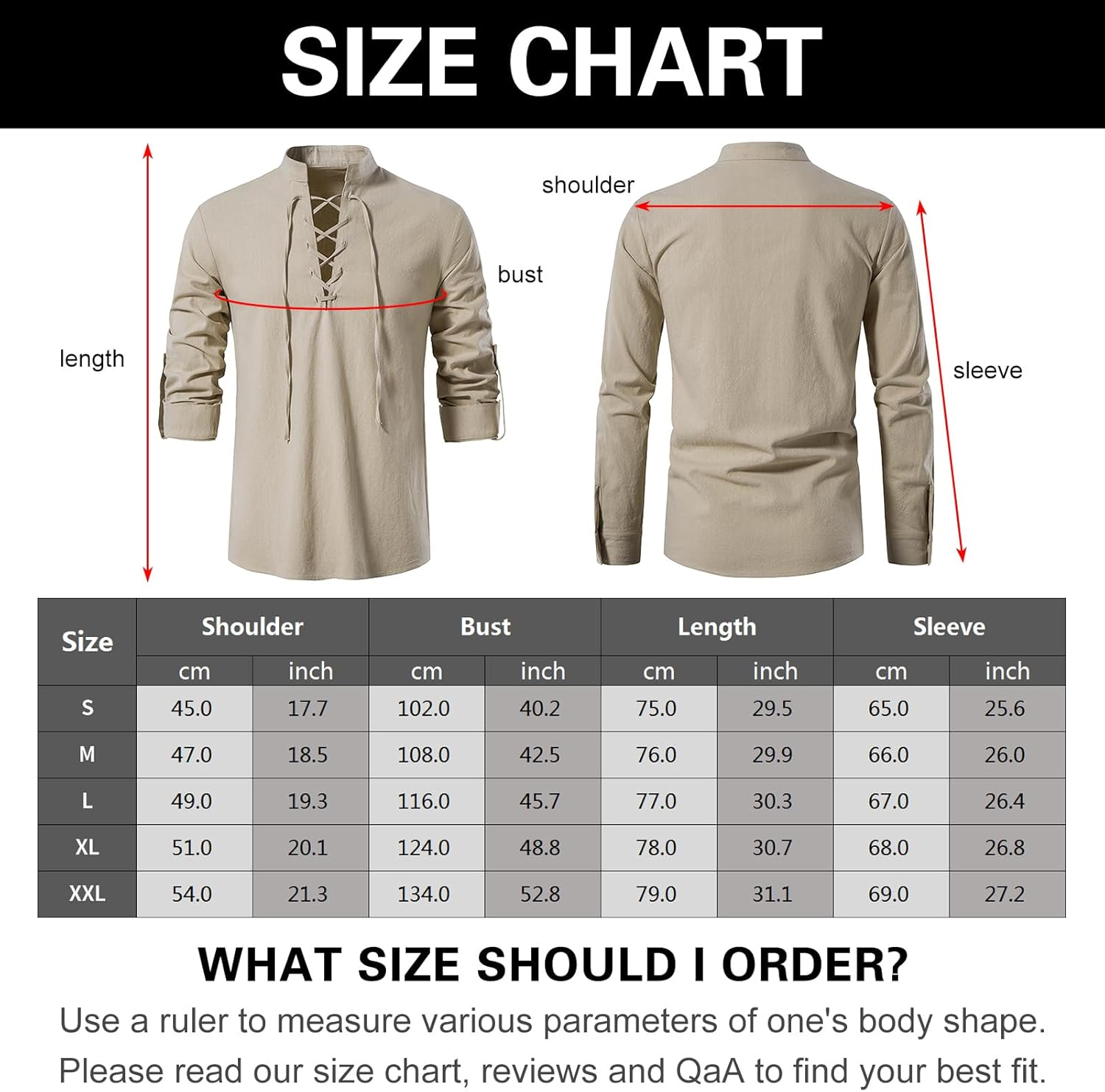Joyesplay Medieval Costume Men Linen Shirt Men Pirate Renaissance Captain Top... - Picture 8 of 13