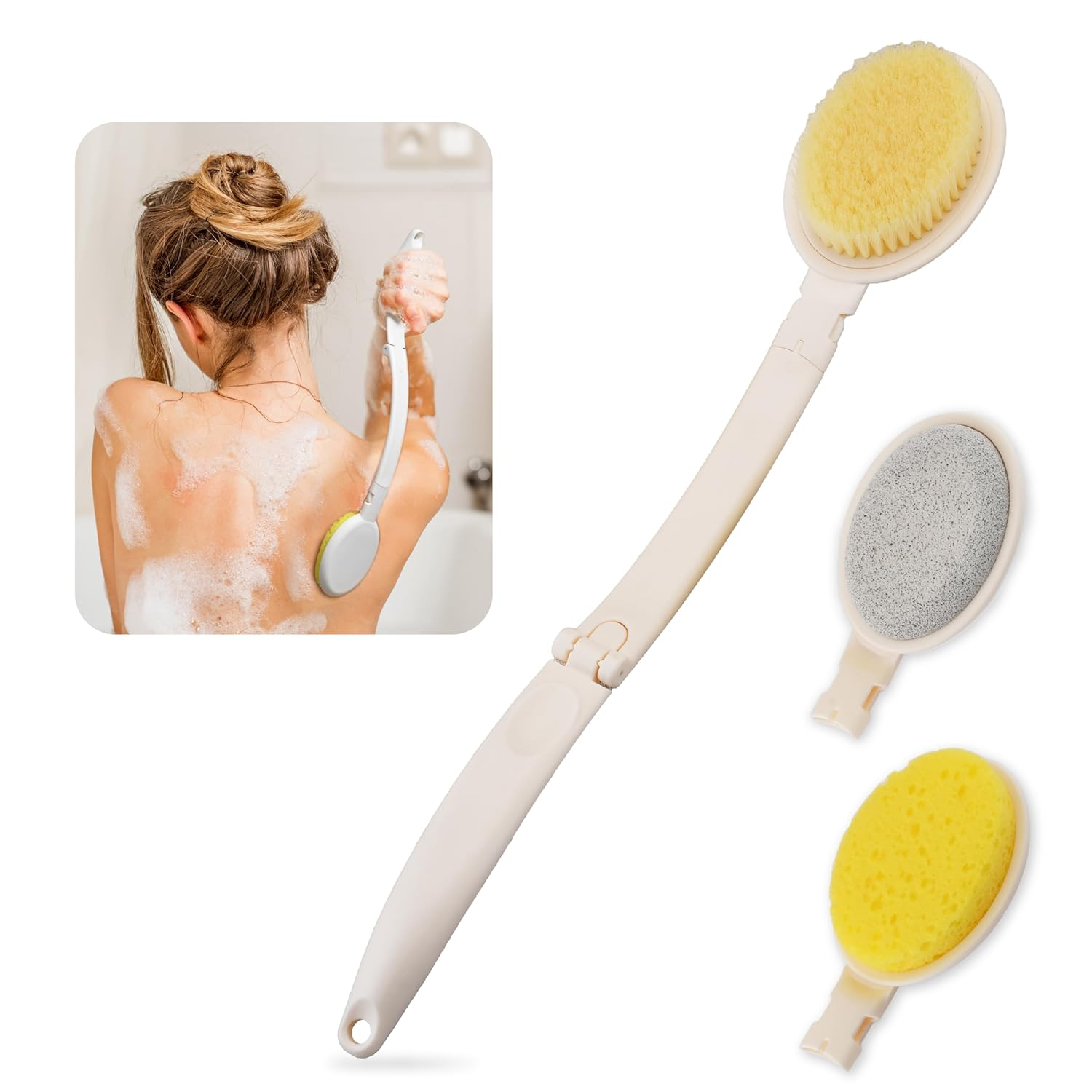 3-In-1 Long Handle Shower Brush Set – 19