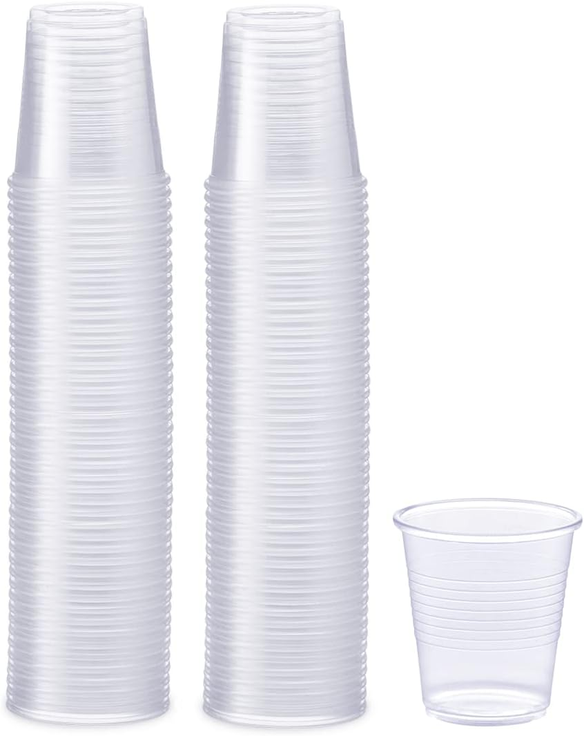 Comfy Package Clear Plastic Cups [3 Oz - 100 Count] – Small Disposable Drinking Cups for Water, Mouthwash, Bathroom, Tasting & More – Crystal Clear, Bpa-Free, Durable Polypropylene