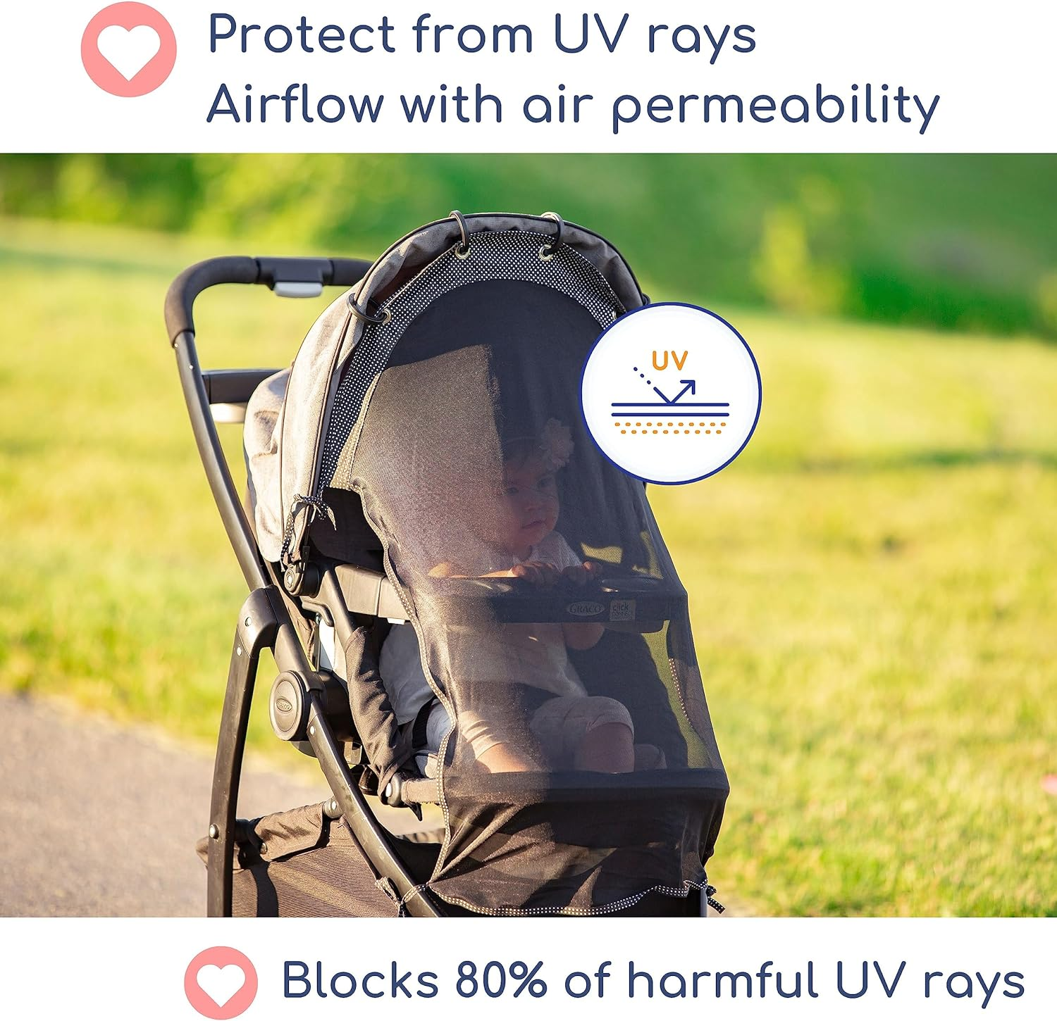 Sun Shade for Strollers (Long). Universal Adjustable SPF 30+ Sunshade with Se... - Picture 4 of 16