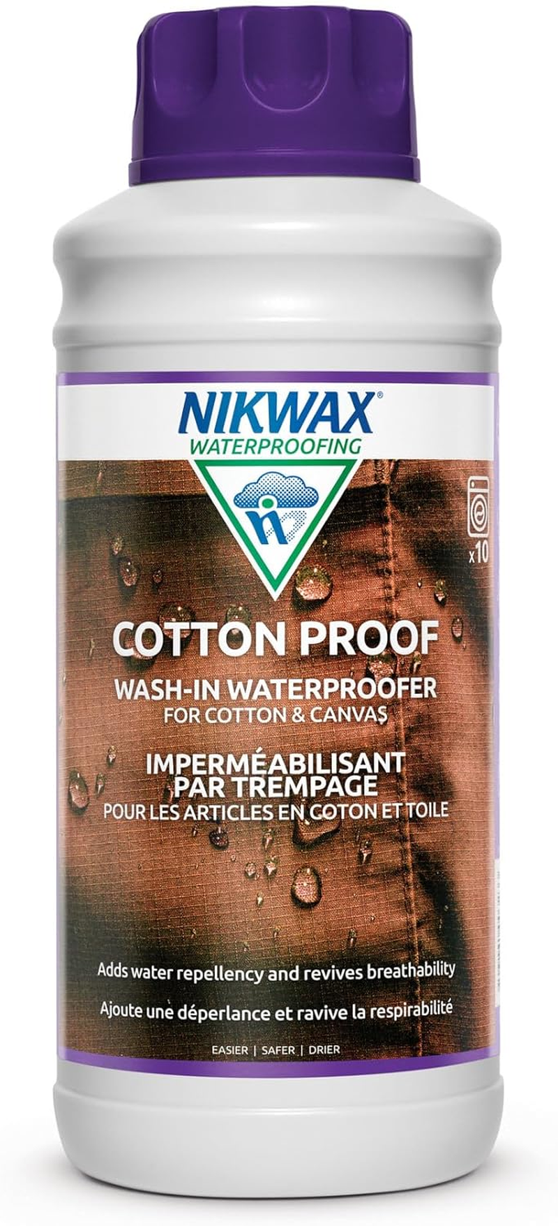 Nikwax Cotton Proof, 1000ml, Waterproofing for Cotton, Polycotton, and Canvas...