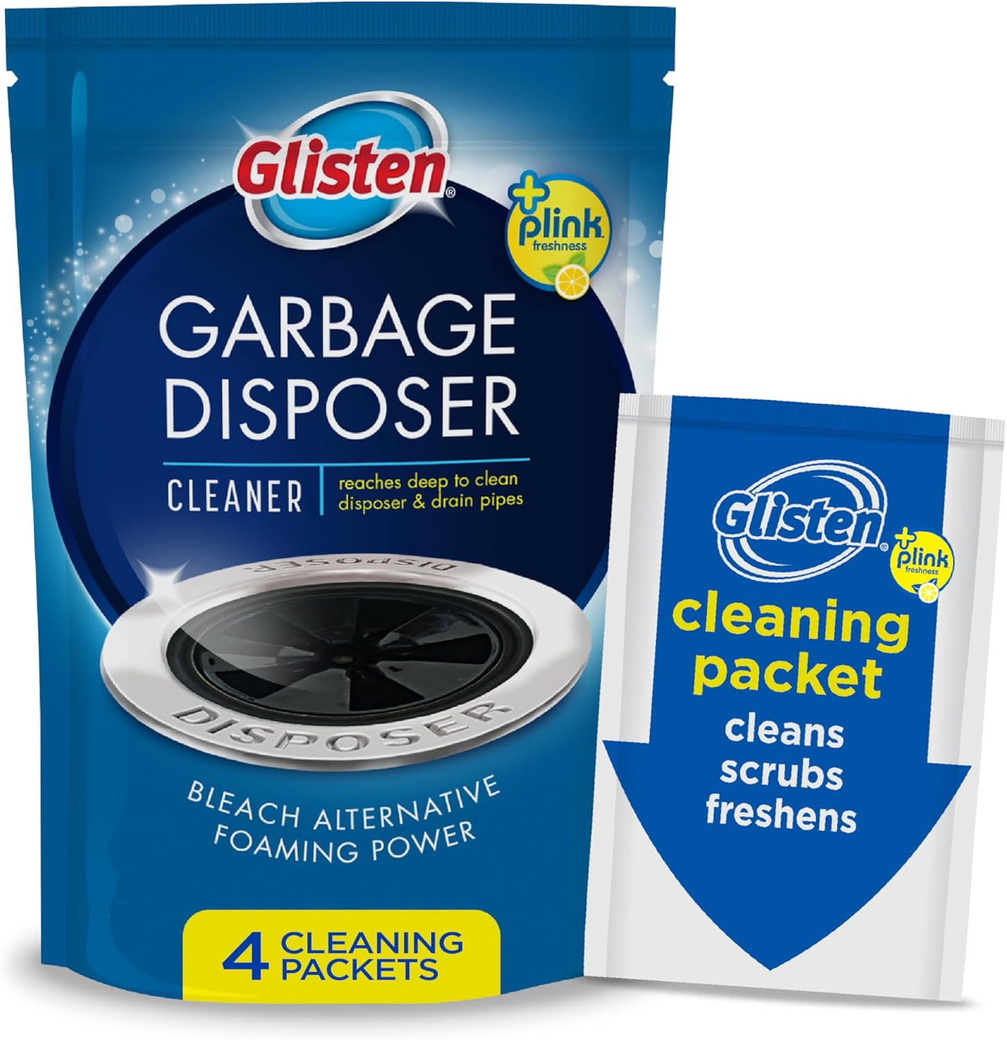 Glisten Garbage Disposer Cleaner and Odor Eliminator Lemon Scent 1 Packets