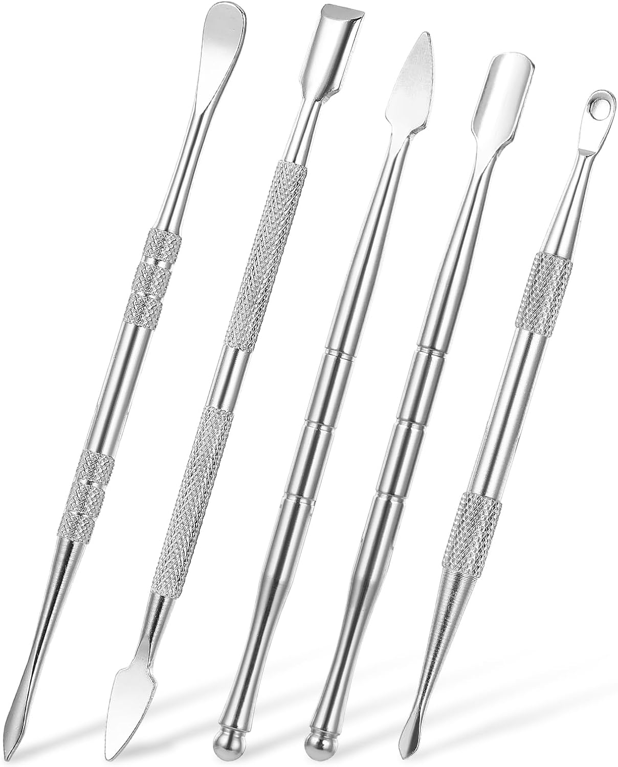 Wax Carving Tools Set, Stainless Steel Clay Sculpting Tools Double-Ended Pottery Carving Tools Wax Modeling Tools Dental Carvers Tools Wax Accessories Modeling Sculpting and Shaping(5 Style)