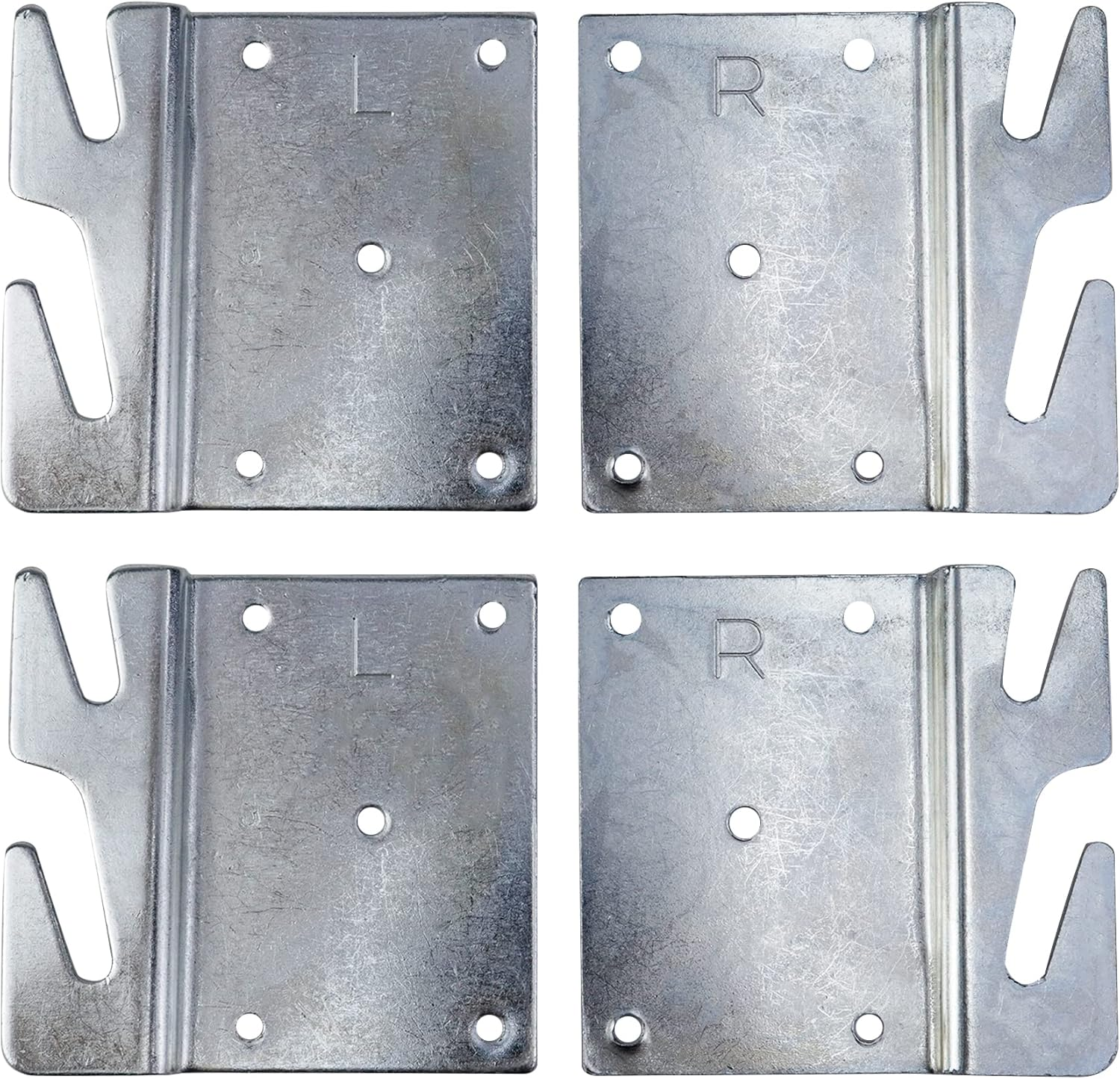 4 Pcs Heavy Duty Wood Bed Rail Hooks Plates Universal Bed Frame Hooks for Frame Brackets Headboard Footboard Replacement Parts with Screws