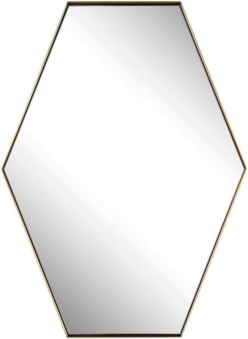 Ankara Hexagon Brass/Gold Mirror - Stylish Metal & Glass Accent Piece